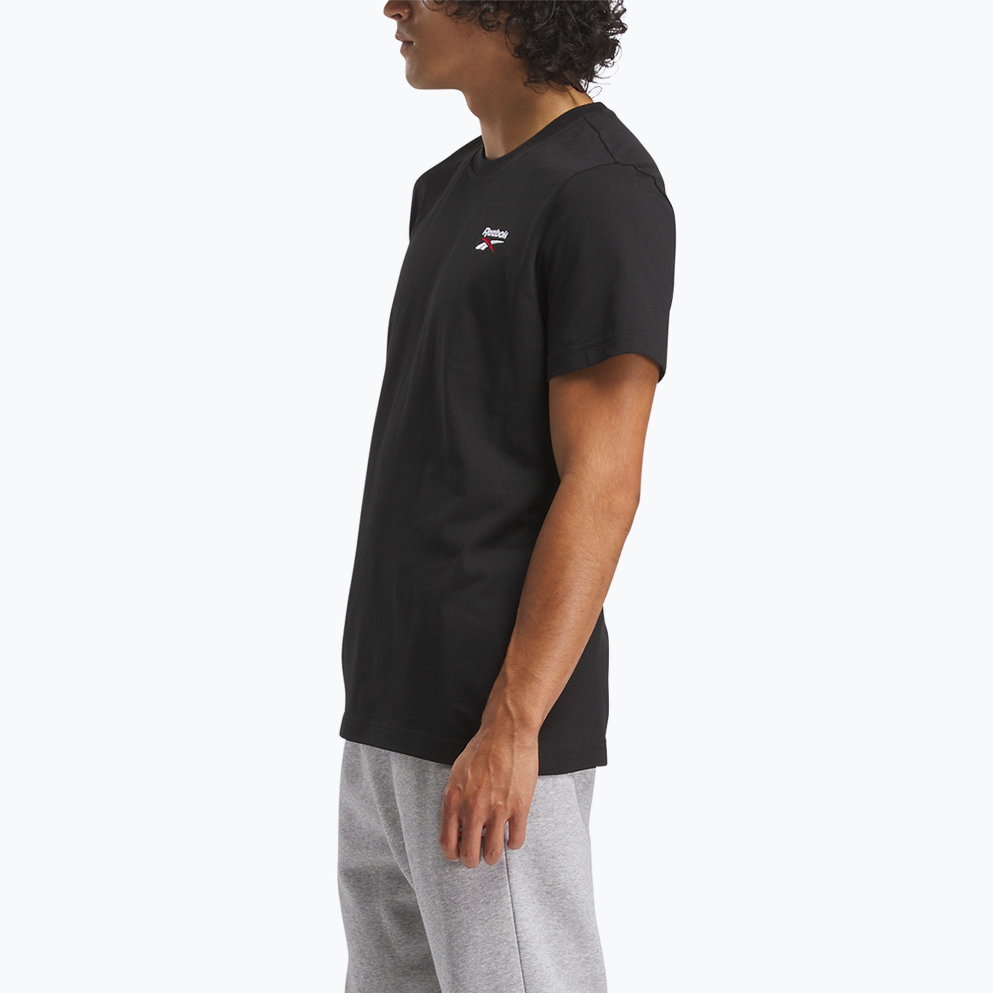 Men's T-shirt Reebok Identity Small Logo Tee black/white/vector red (XL)