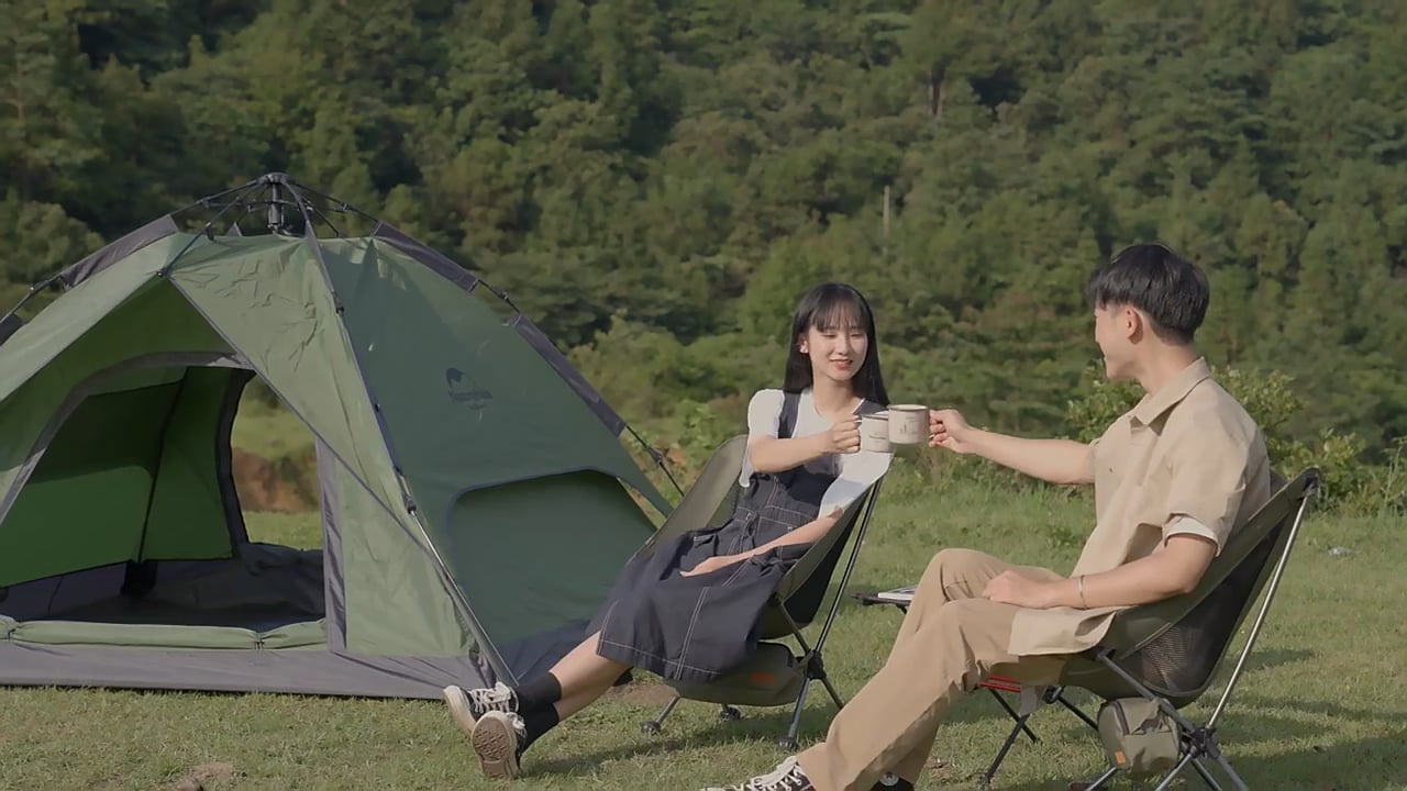 3-person camping tent Naturehike Pop-Up 3 Automatic forest green