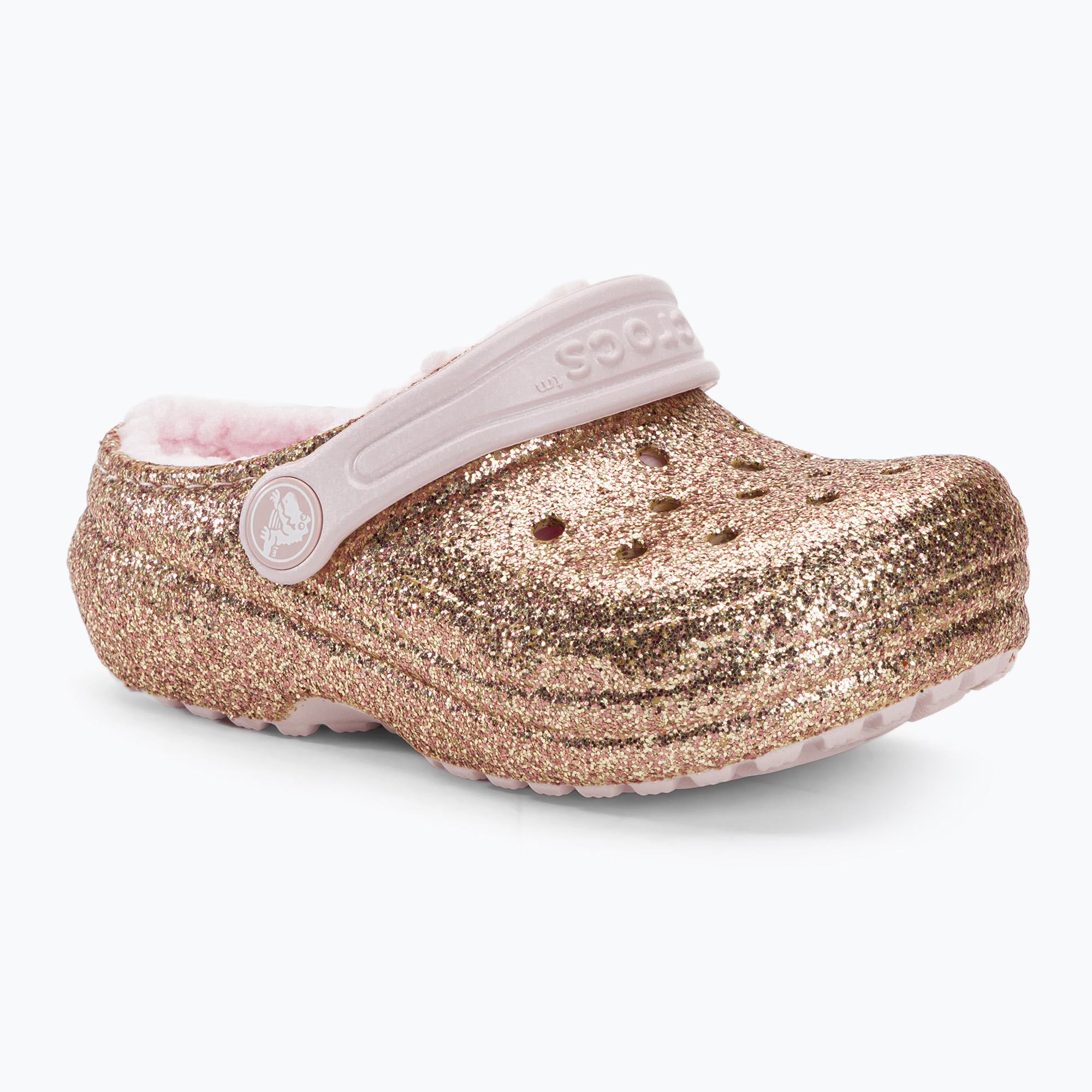 Crocs Classic Lined Glitter Clog gold/barely pink children's flip-flops (27-28 EU)