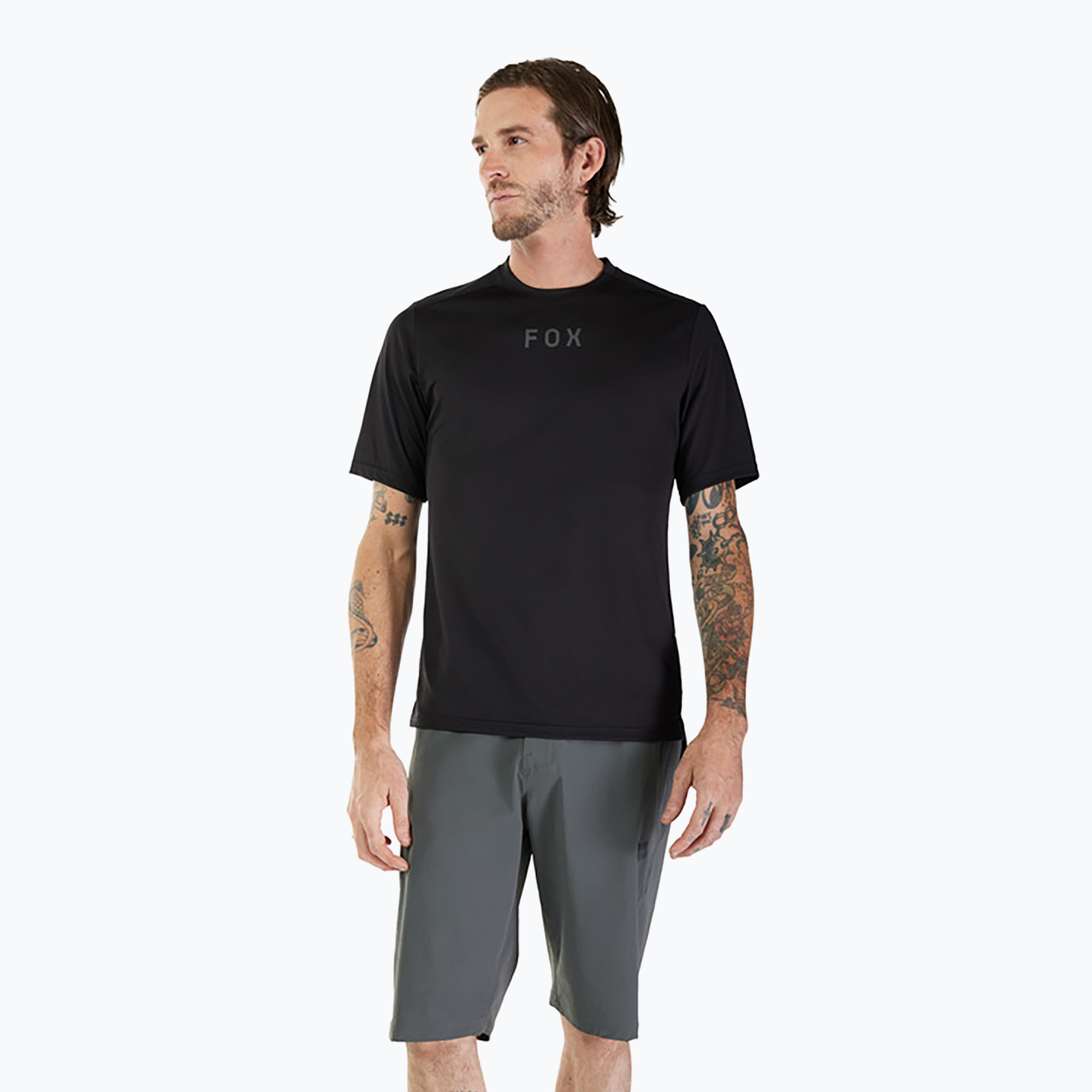 Men's cycling jersey Fox Racing Ranger Wordmark black (M)