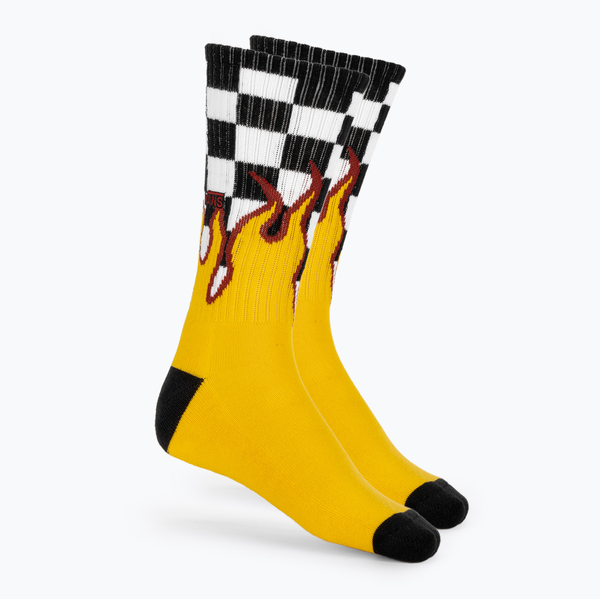 Men's Vans Flame Check Crew socks black/white/check/flame (38.5-42 EU)