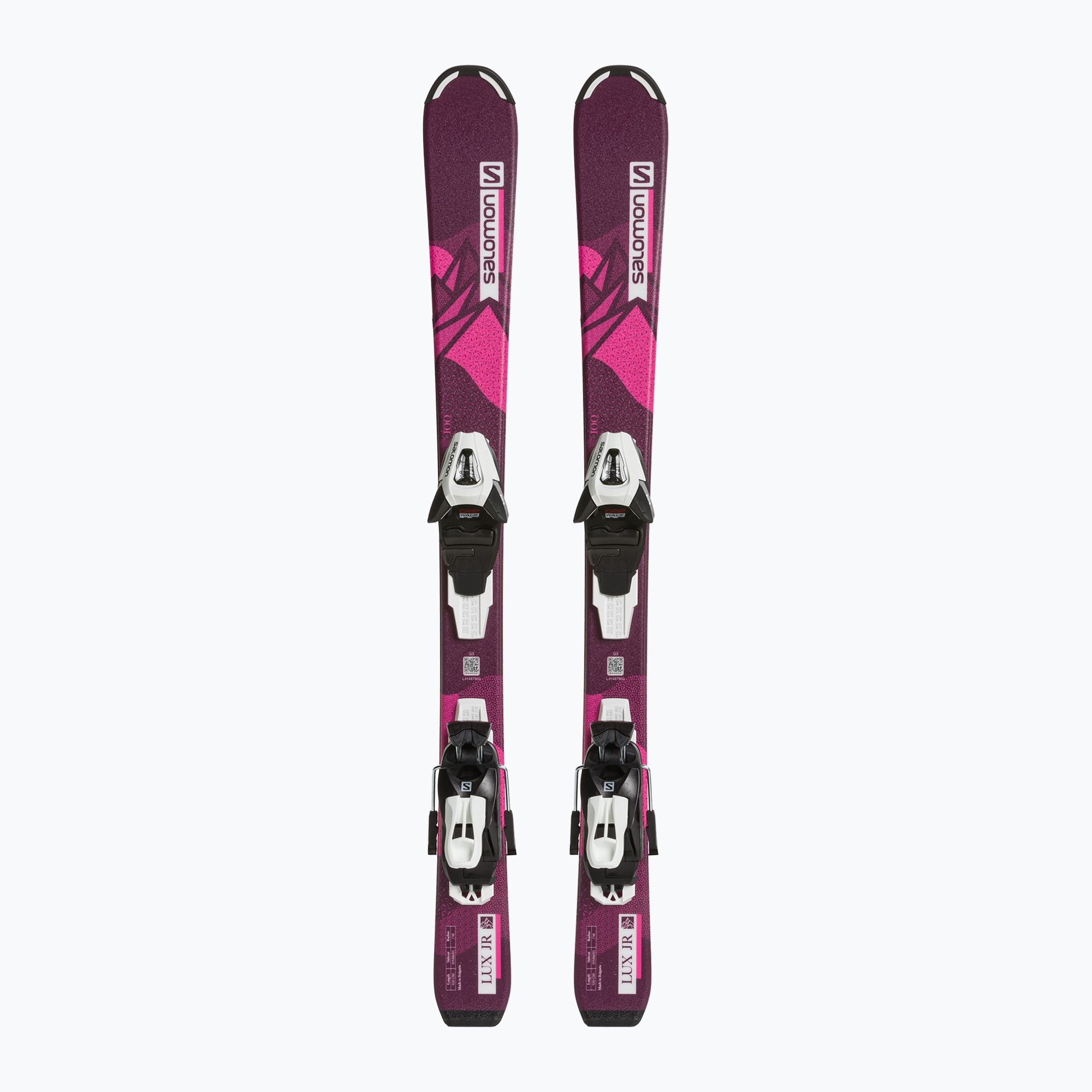 Children's downhill skis Salomon Lux Jr S + C5 bordeau/pink (120 cm)