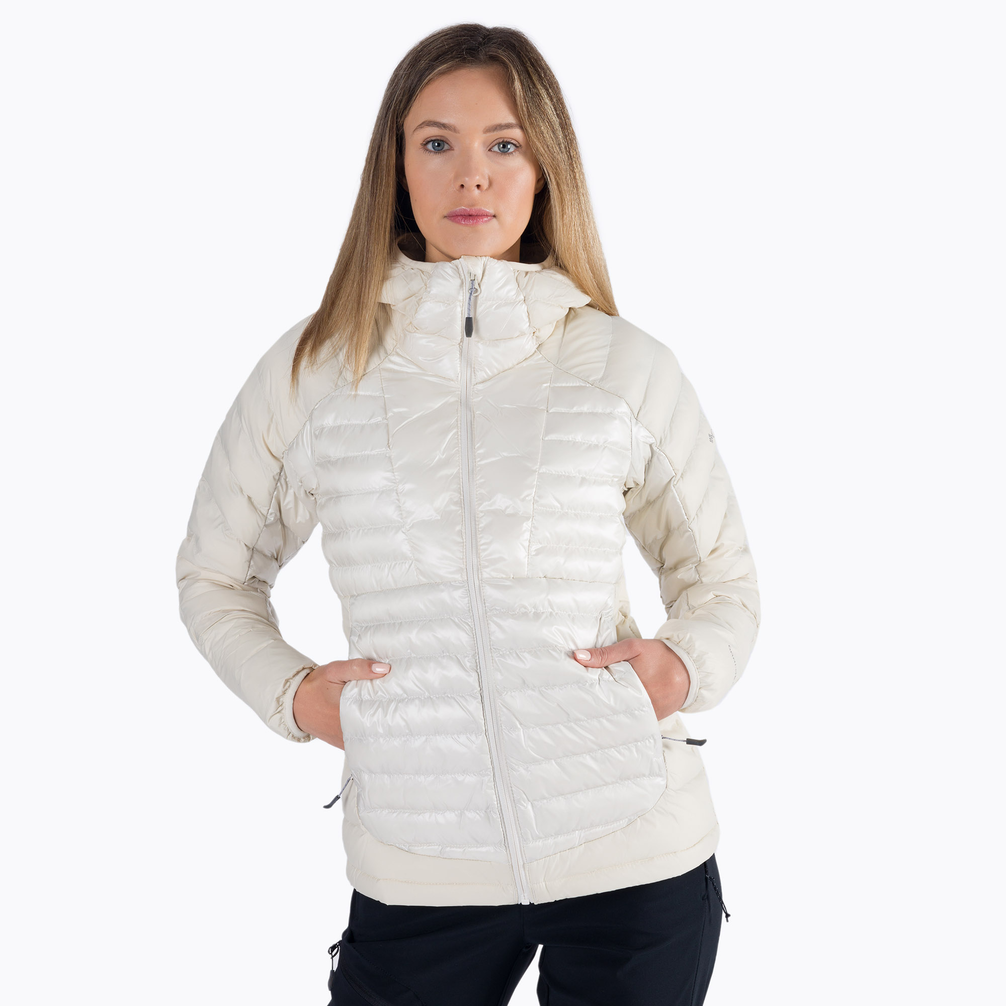 Columbia women's Labyrinth Loop Hooded down jacket white 1955323 (M)