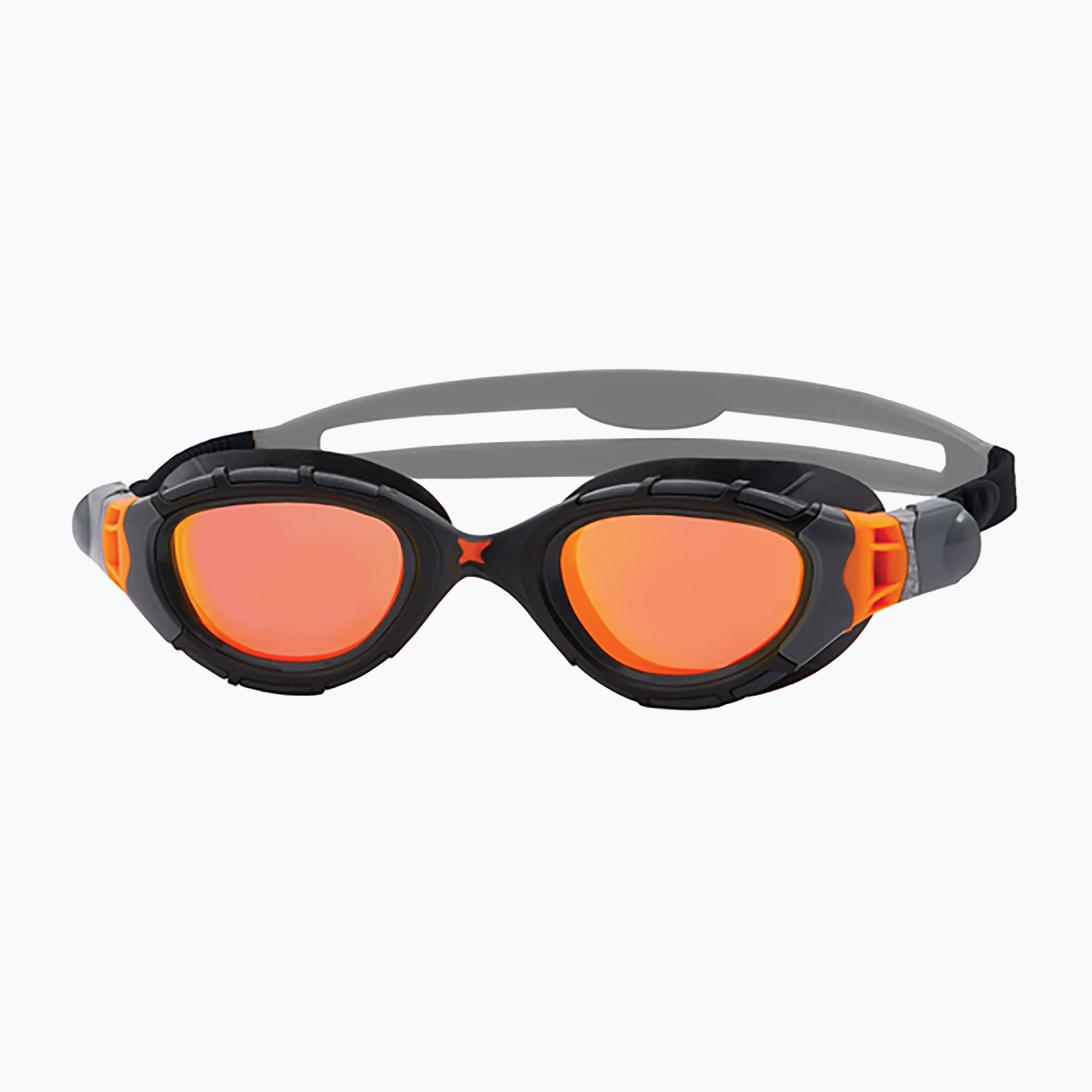 Zoggs Predator Flex Titanium grey/ black/ mirror orange swimming goggles (Regular)
