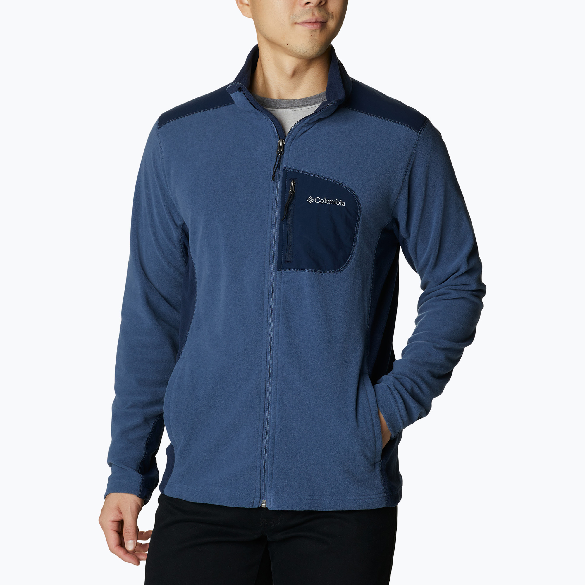 Columbia men's Klamath Range Full Zip trekking sweatshirt navy blue 2013604