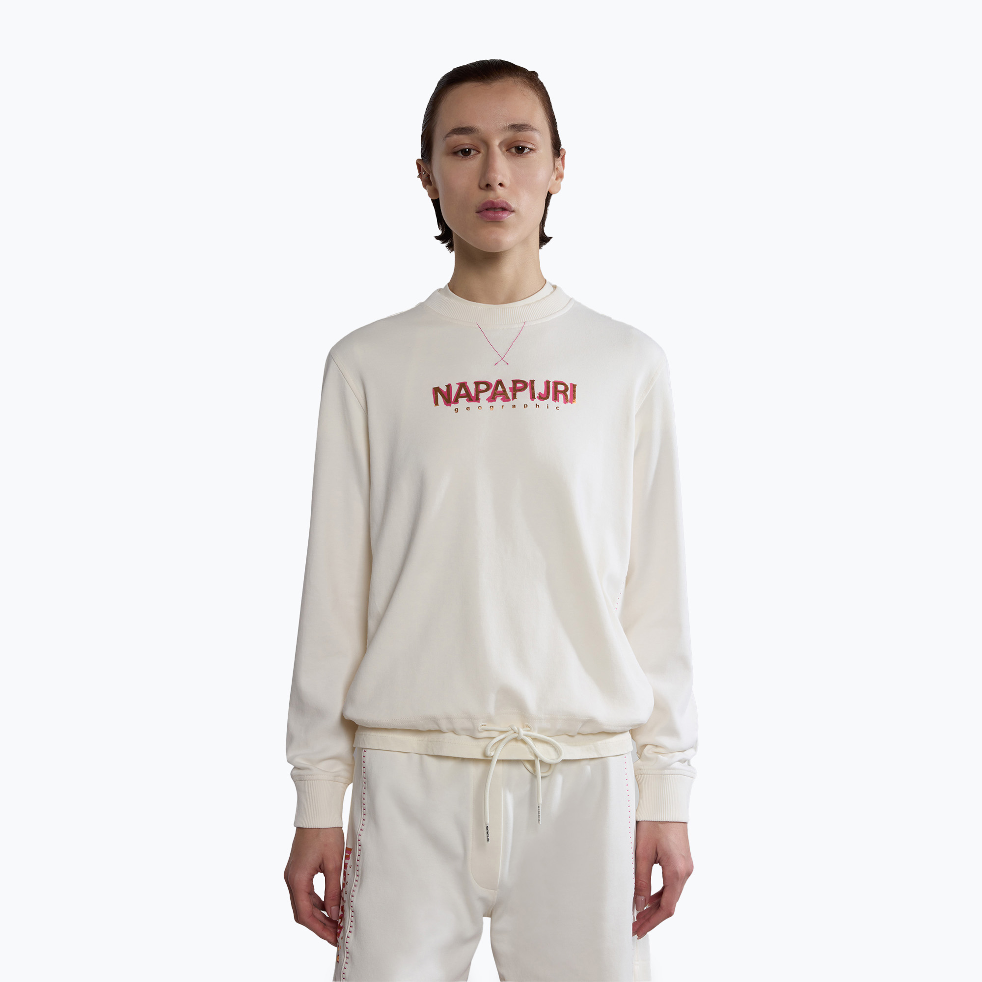 Women's sweatshirt Napapijri B-Kreis C white whisper (M)