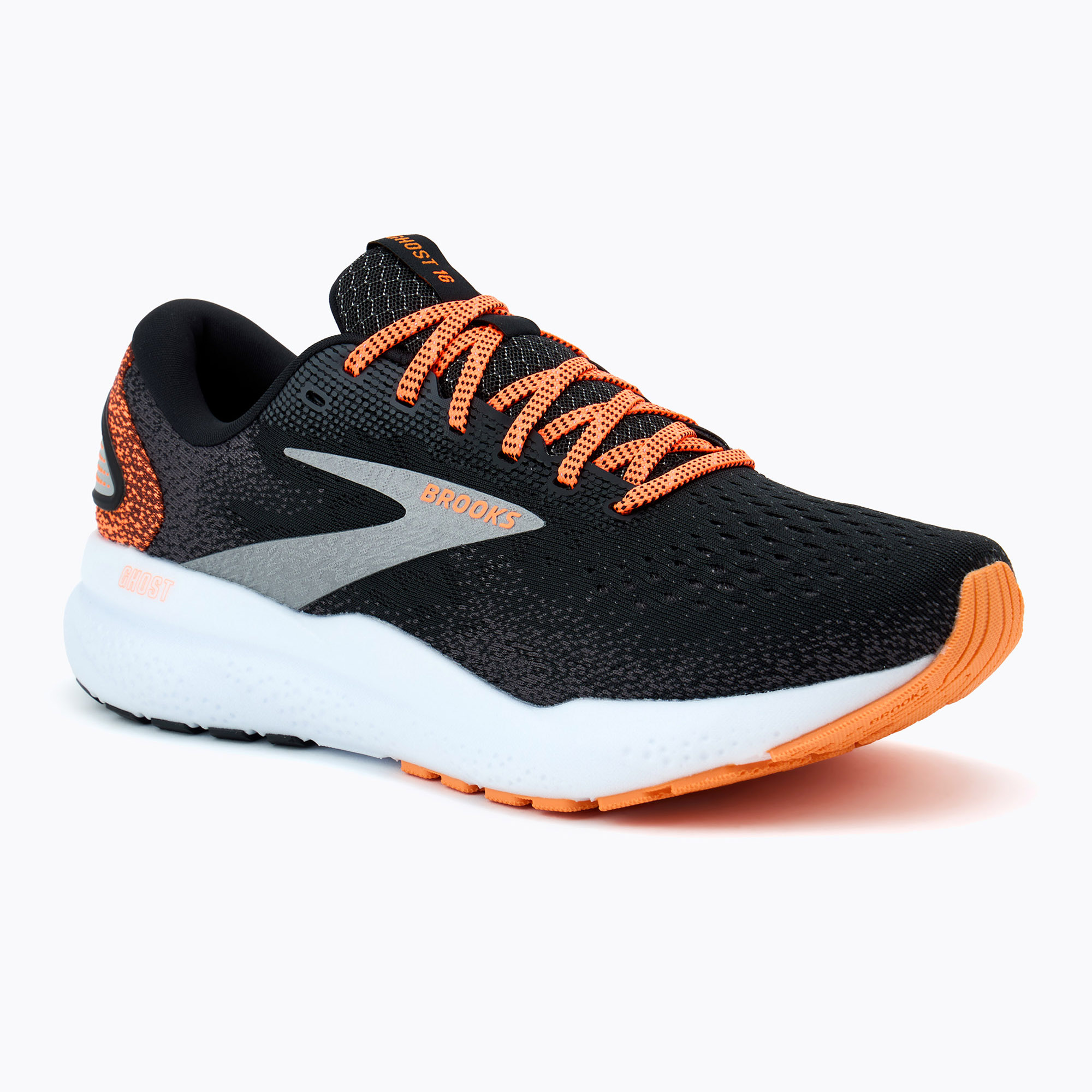 Brooks Ghost 16 men's running shoes black/orange/white (42 EU)