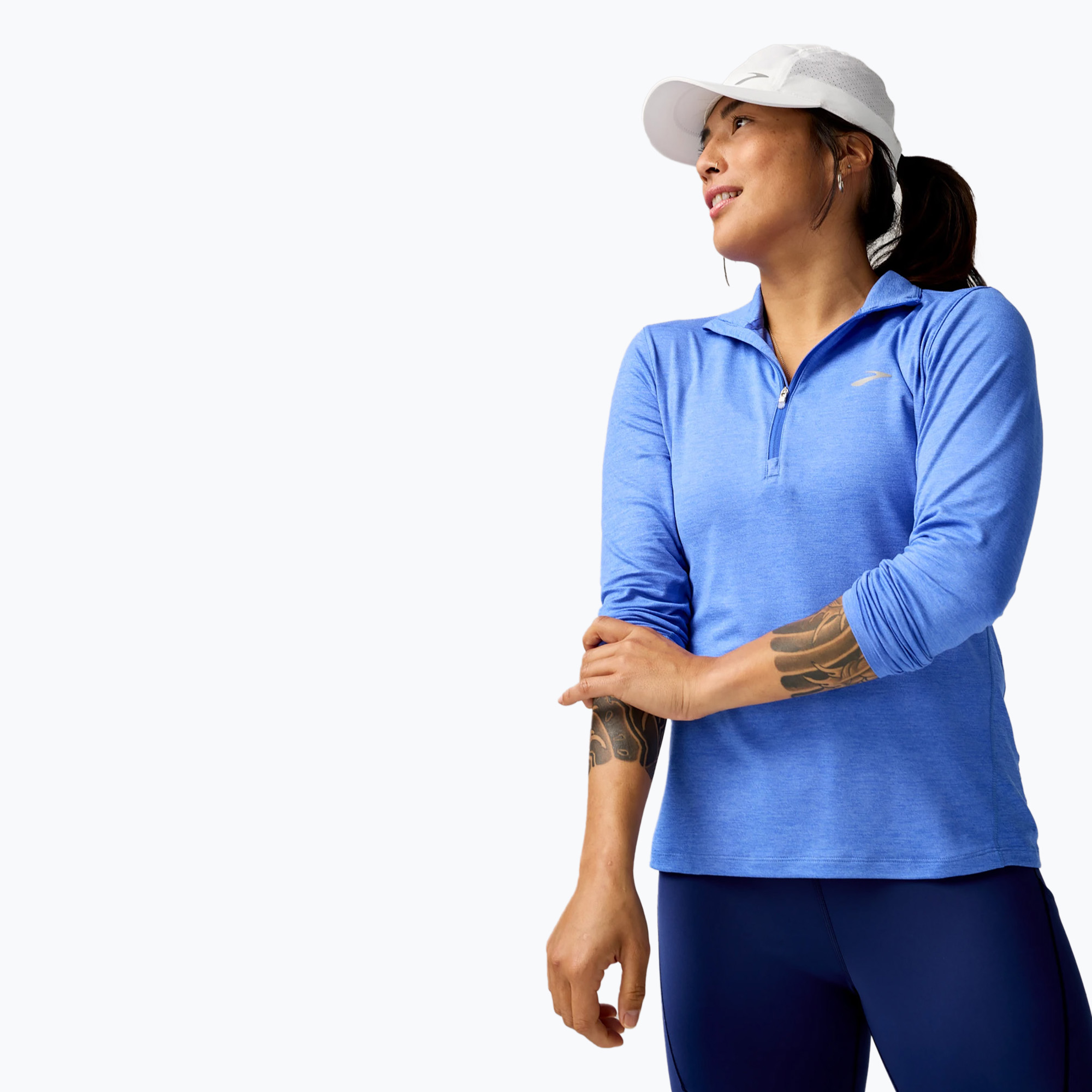 Women's running longsleeve Brooks Dash 1/2 Zip 2.0 htr bluebell (XS)