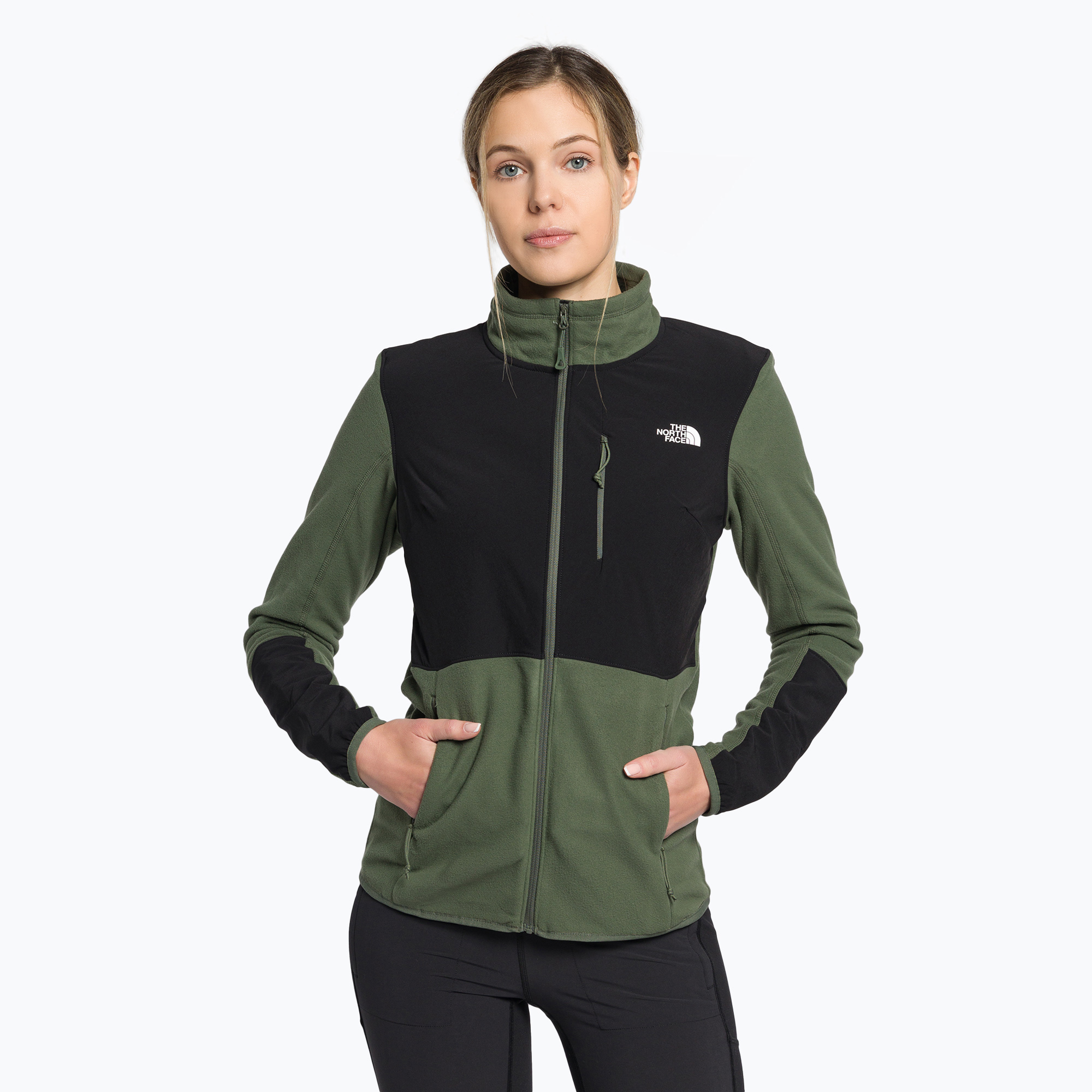 Women's fleece sweatshirt The North Face Diablo Midlayer black-green NF0A5IHUWTQ1 (XL)