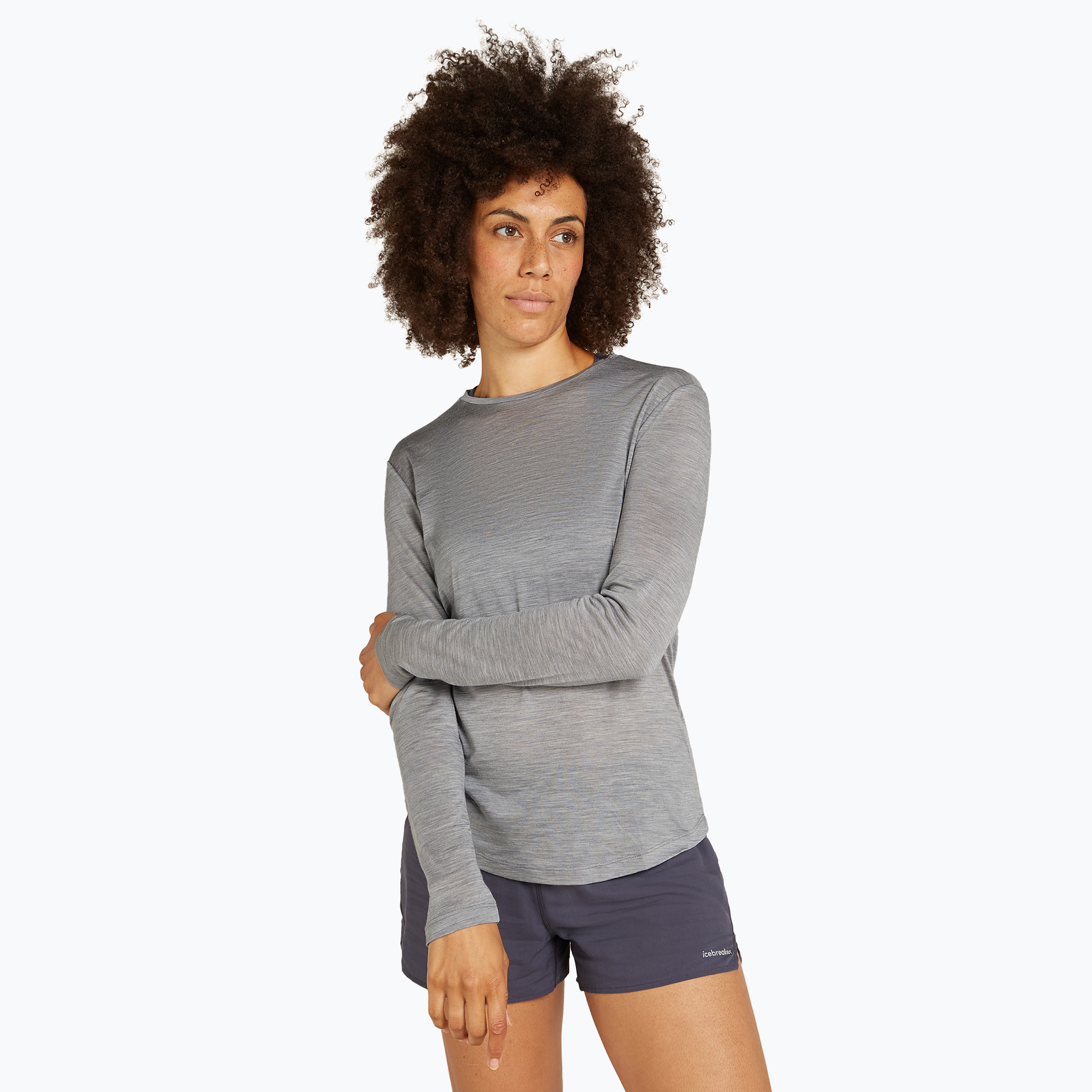 Icebreaker women's trekking longsleeve Merino 125 Cool-Lite Sphere III LS Tee metro heather (M)