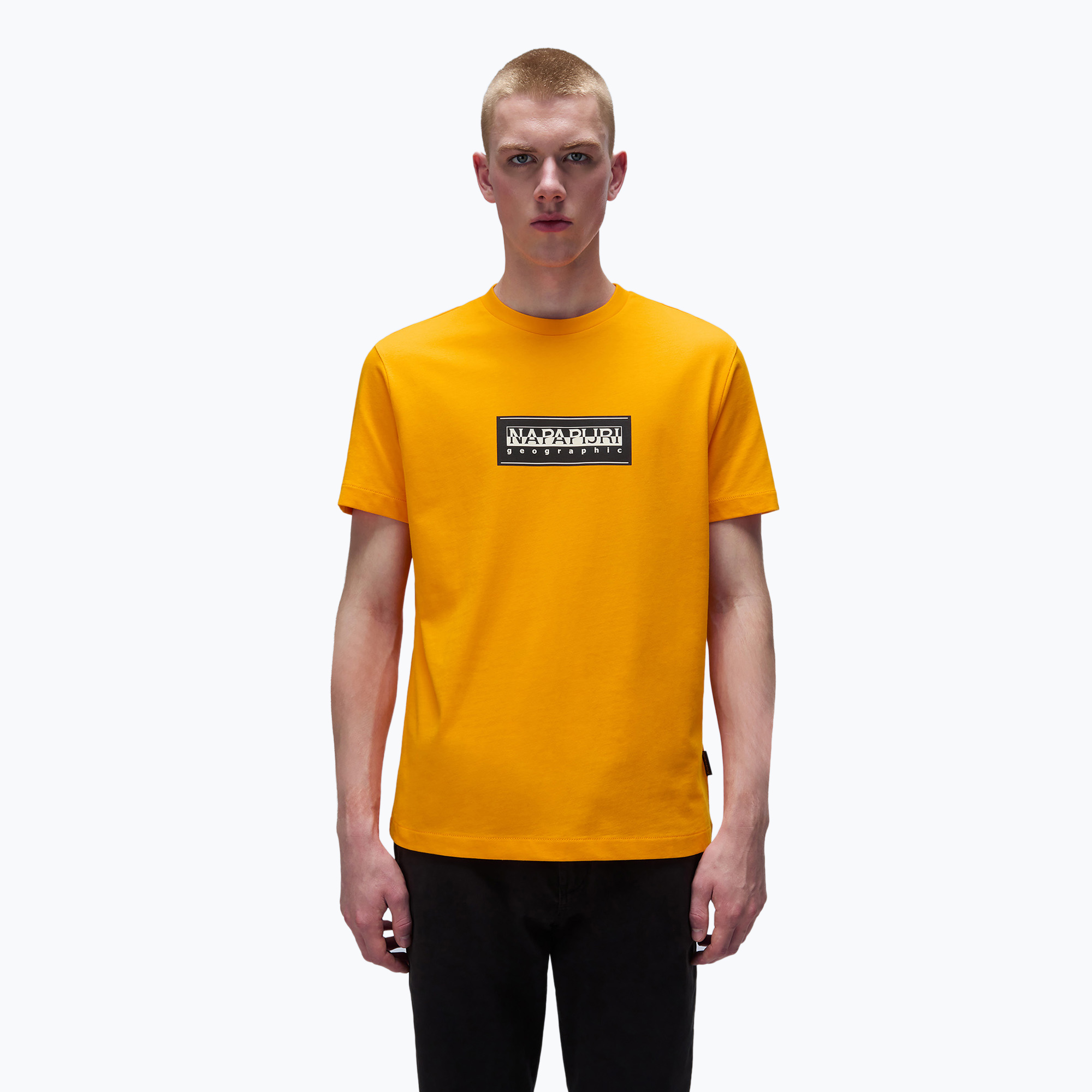 Men's Napapijri S-Box Logo T-shirt orange marigold (M)