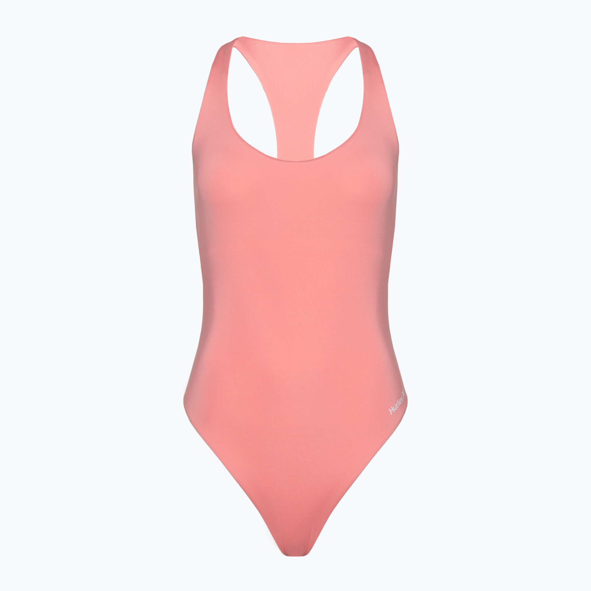 Women's Hurley O&O Solid Racerback Moderate One Piece swimsuit pacific pink (XS)
