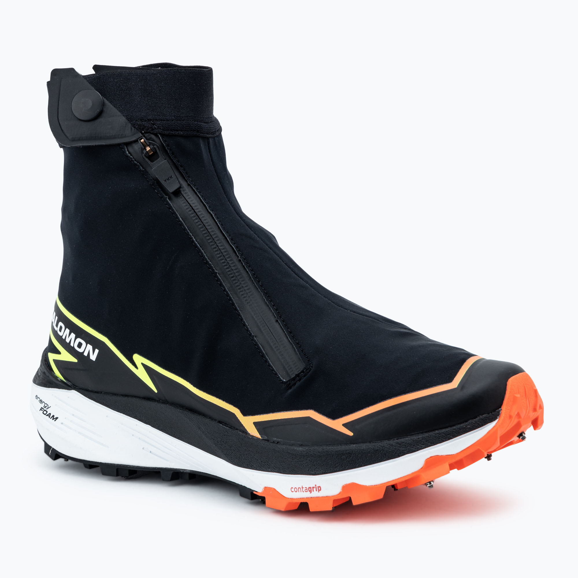 Salomon men's running shoes Winter Cross Spike black/fiery coral/safety yellow (46 EU)