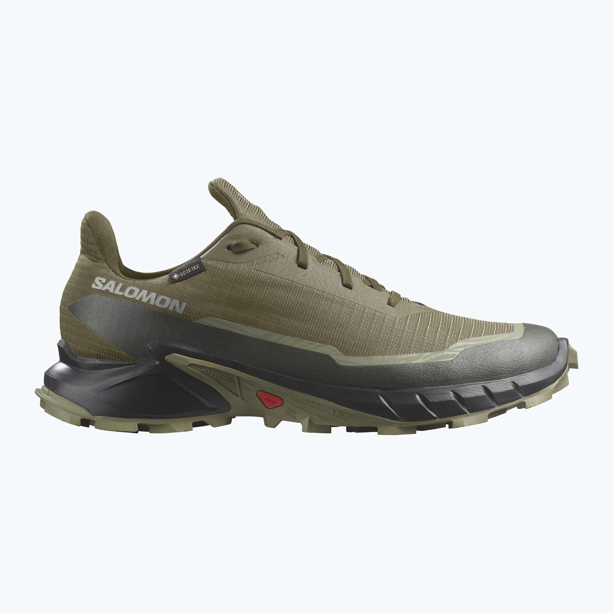 Men's running shoes Salomon Alphacross 5 GTX olive night/black (47 1/3 EU)