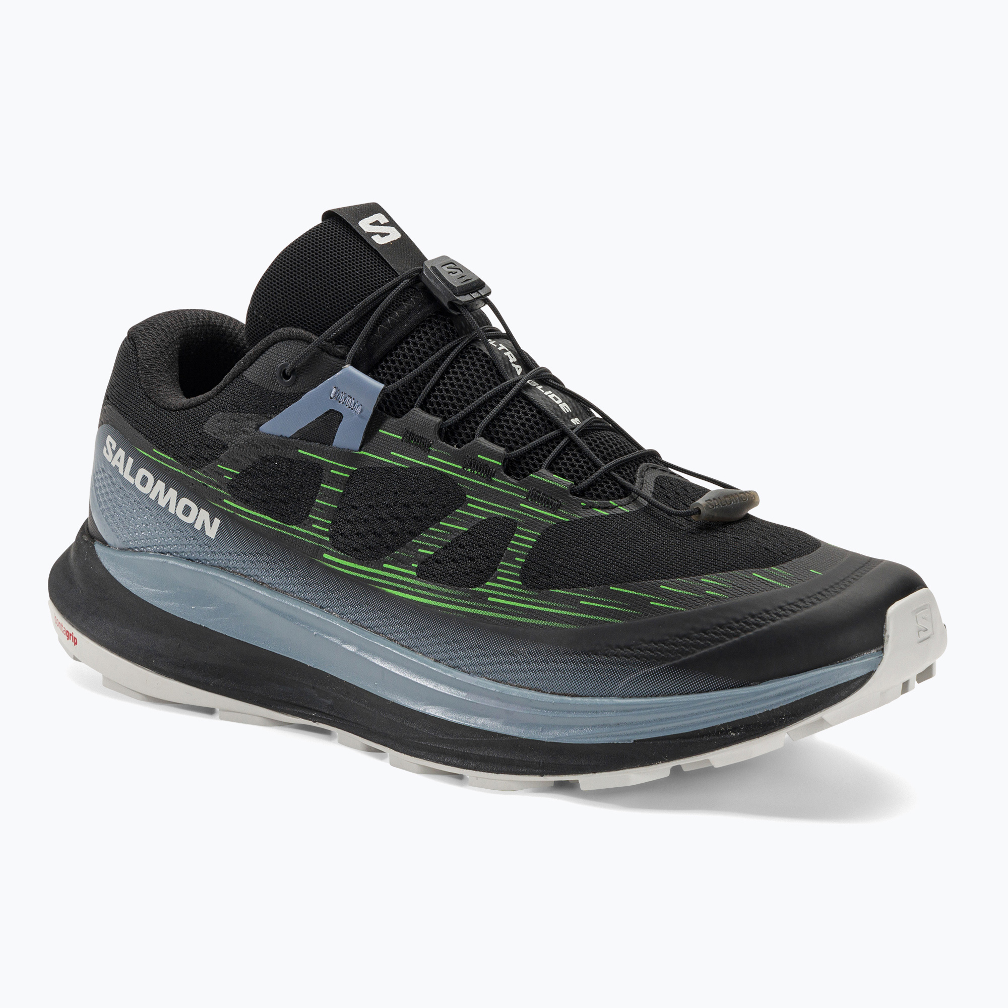 Men's running shoes Salomon Ultra Glide 2 black/flint stone/green gecko (46 EU)