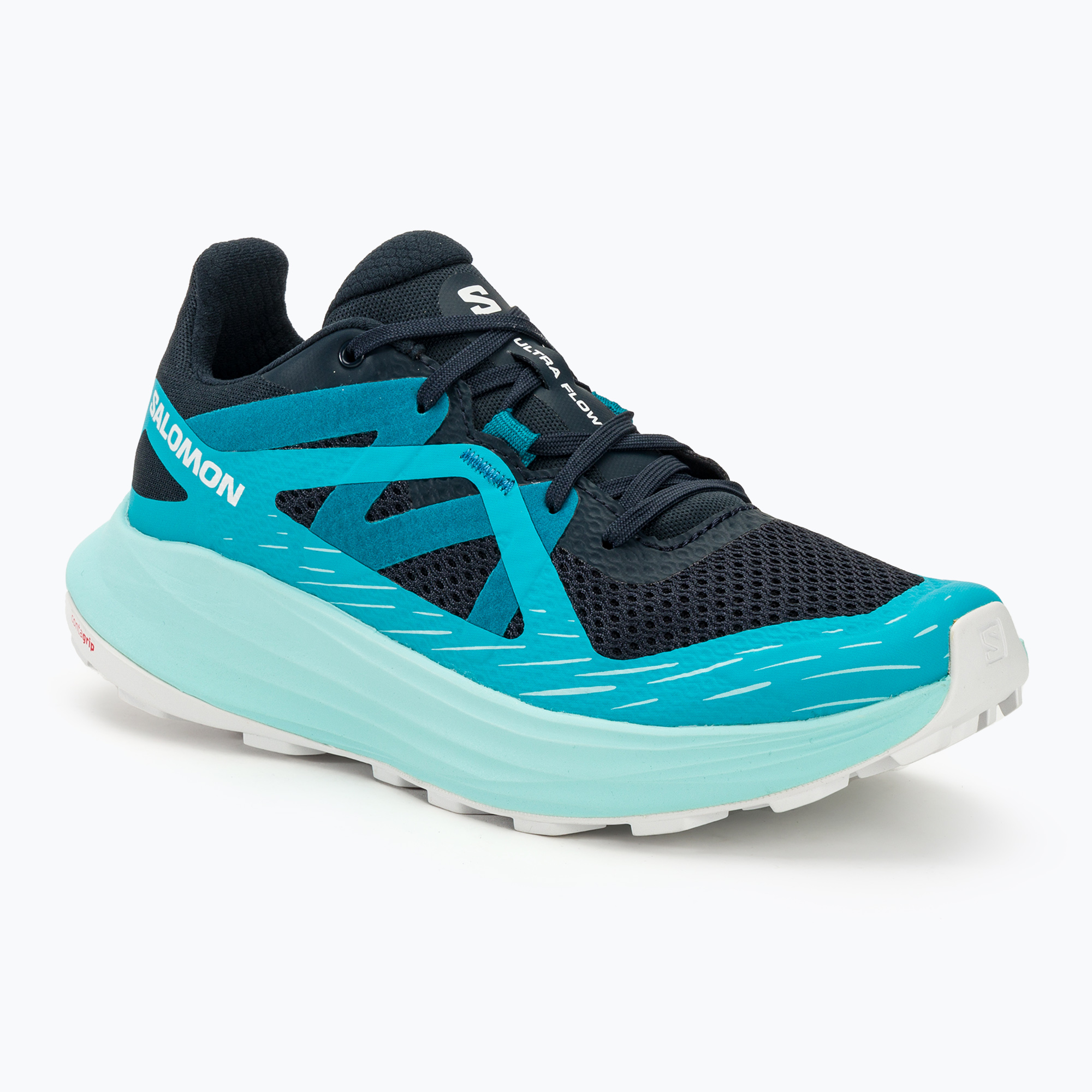 Salomon Ultra Flow women's running shoes carbon/peacock blue/white (38 EU)