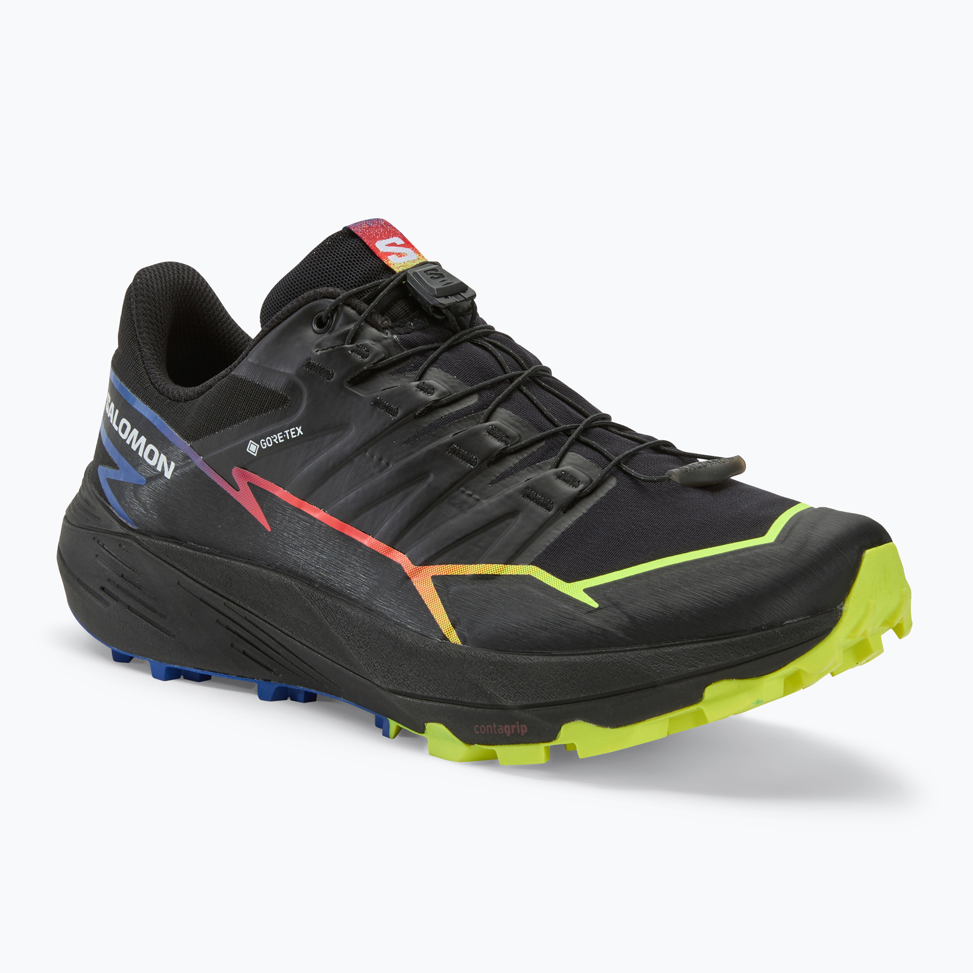 Salomon Thundercross GTX men's running shoes black/surf the web/safety yellow (42 EU)