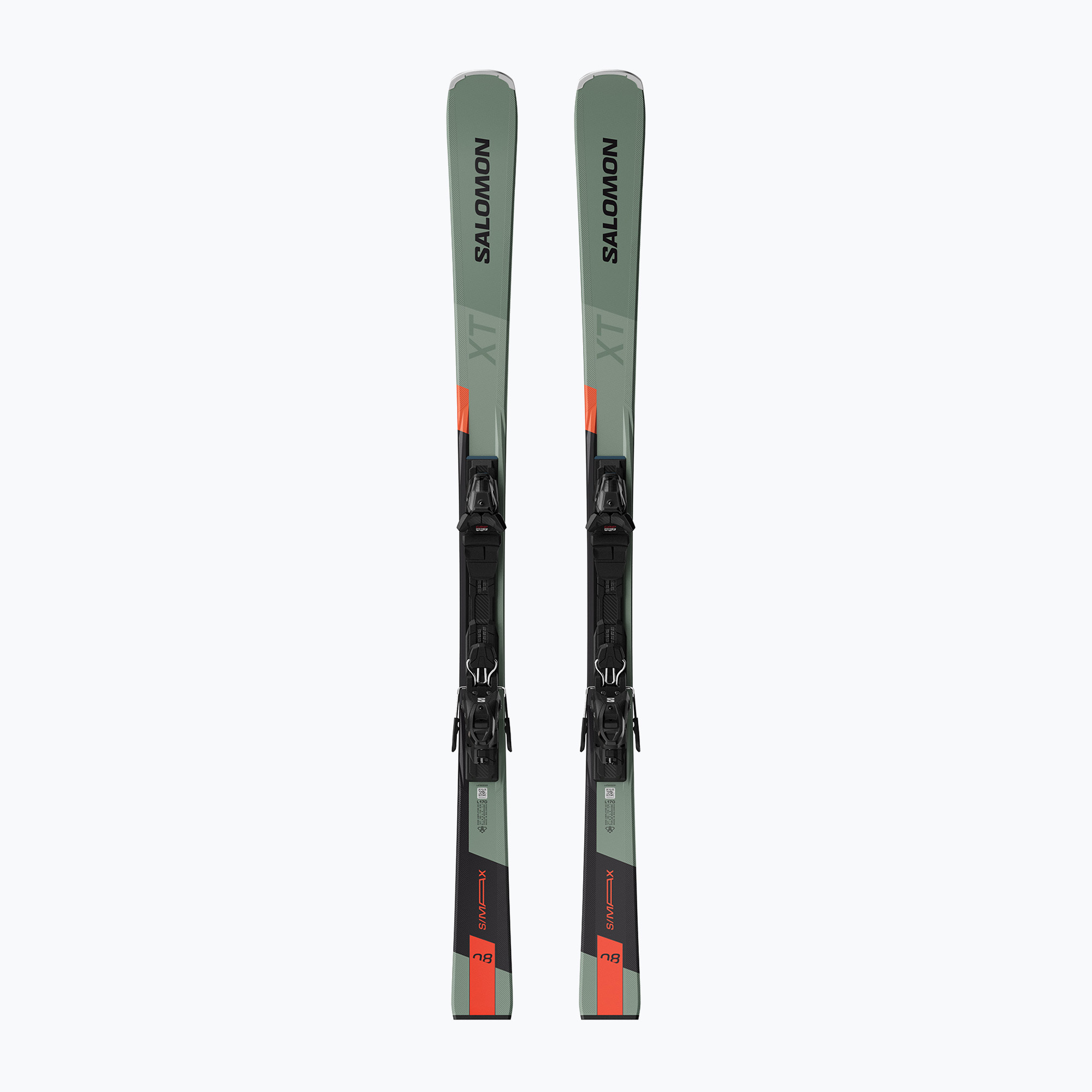 Downhill skis Salomon S/Max 8 XT+ bindings M10 GW oil green/black/neon red (177 cm)
