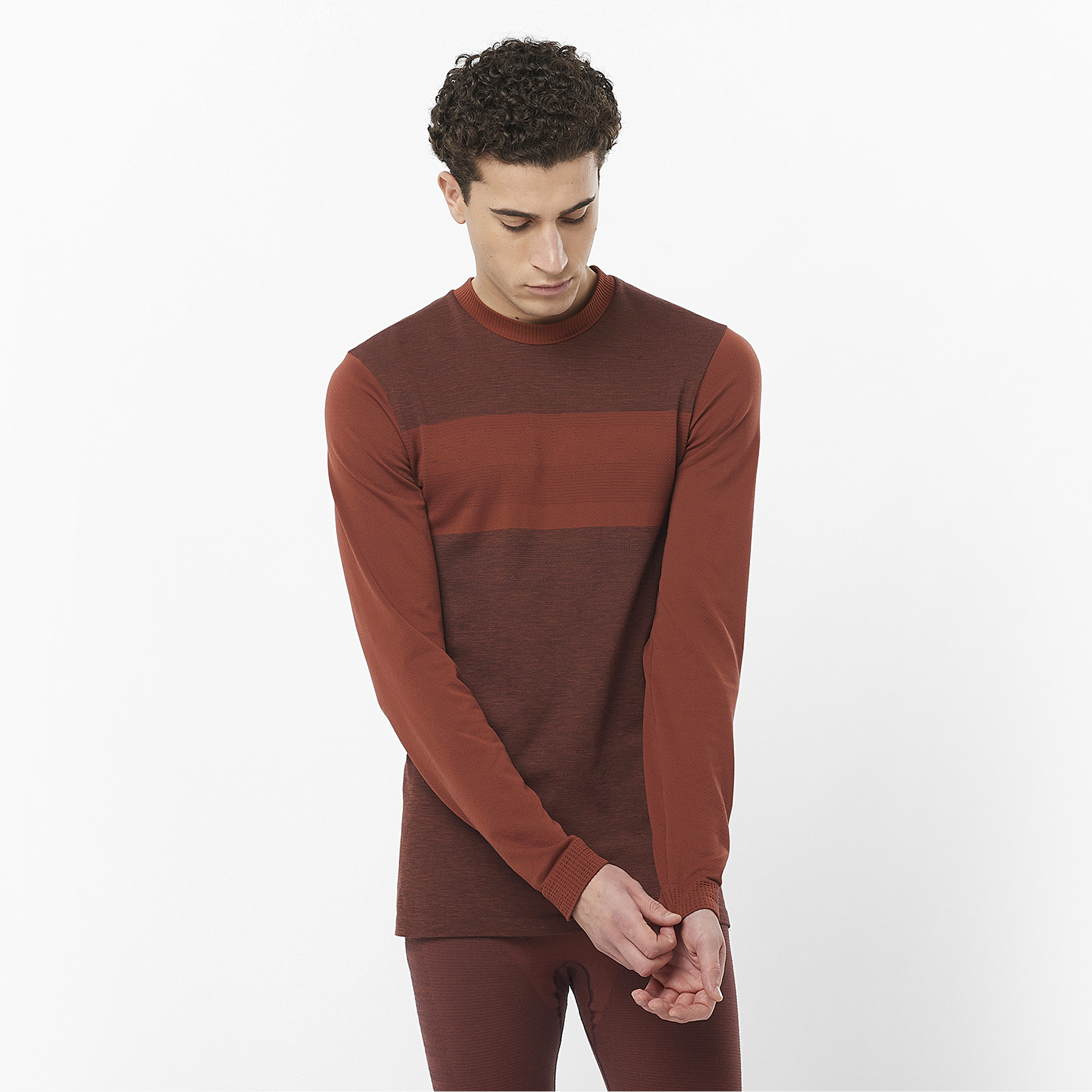 Men's Salomon Essential Wool rum raisin thermal longsleeve (XL)