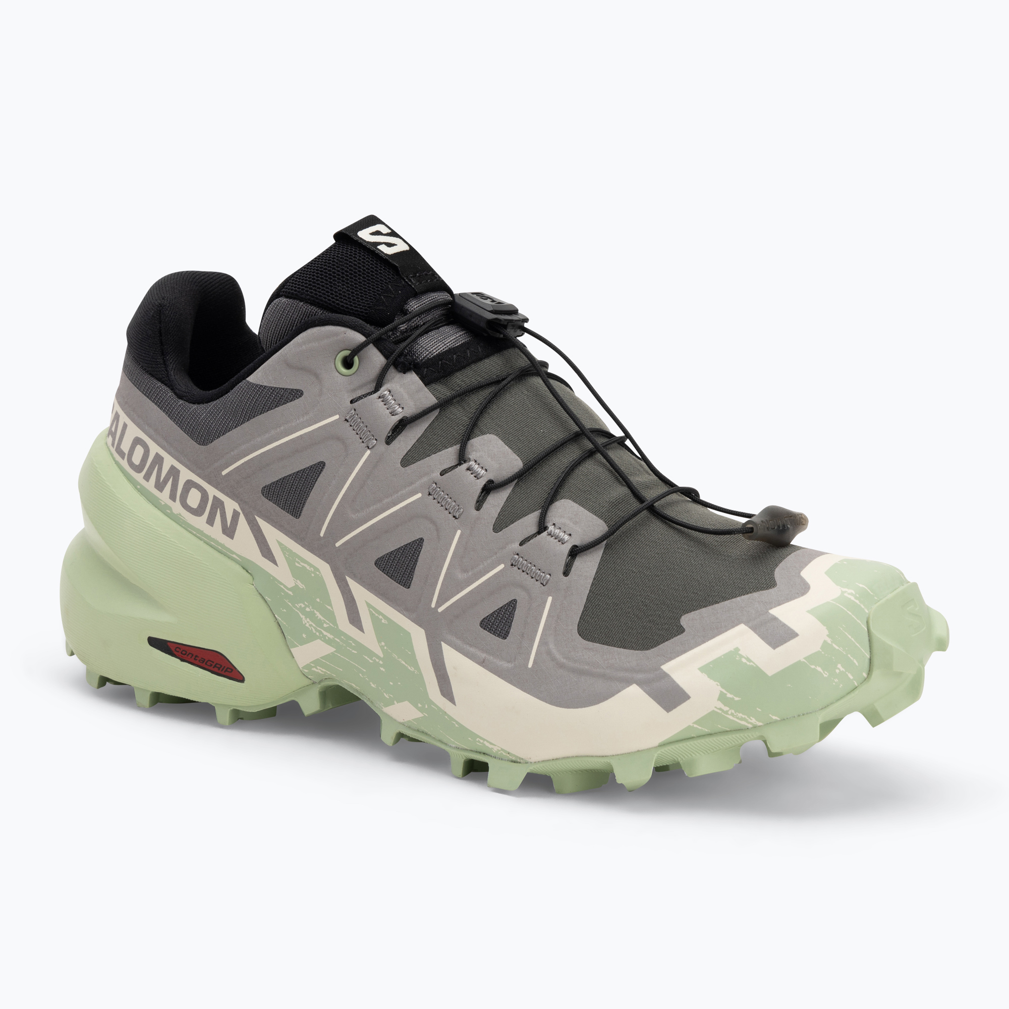 Women's running shoes Salomon Speedcross 6 castlerock/vanilla ice/smoke green (40 2/3 EU)
