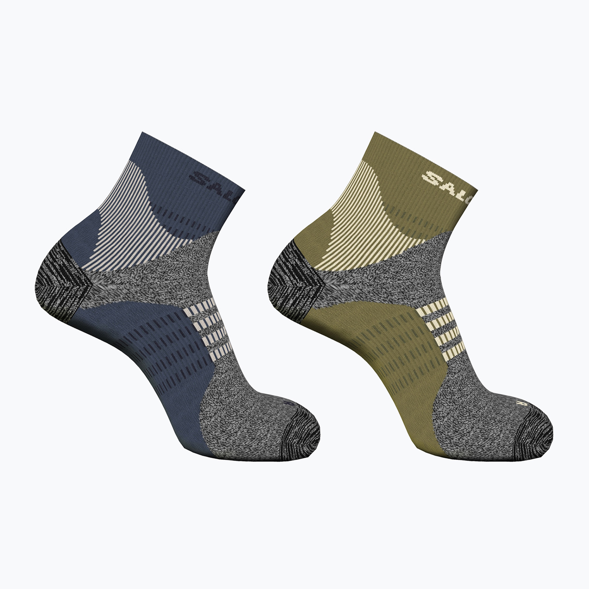 Salomon X Ultra Access Quarter socks 2 pairs gothic olive/grisaille (36-38 EU)