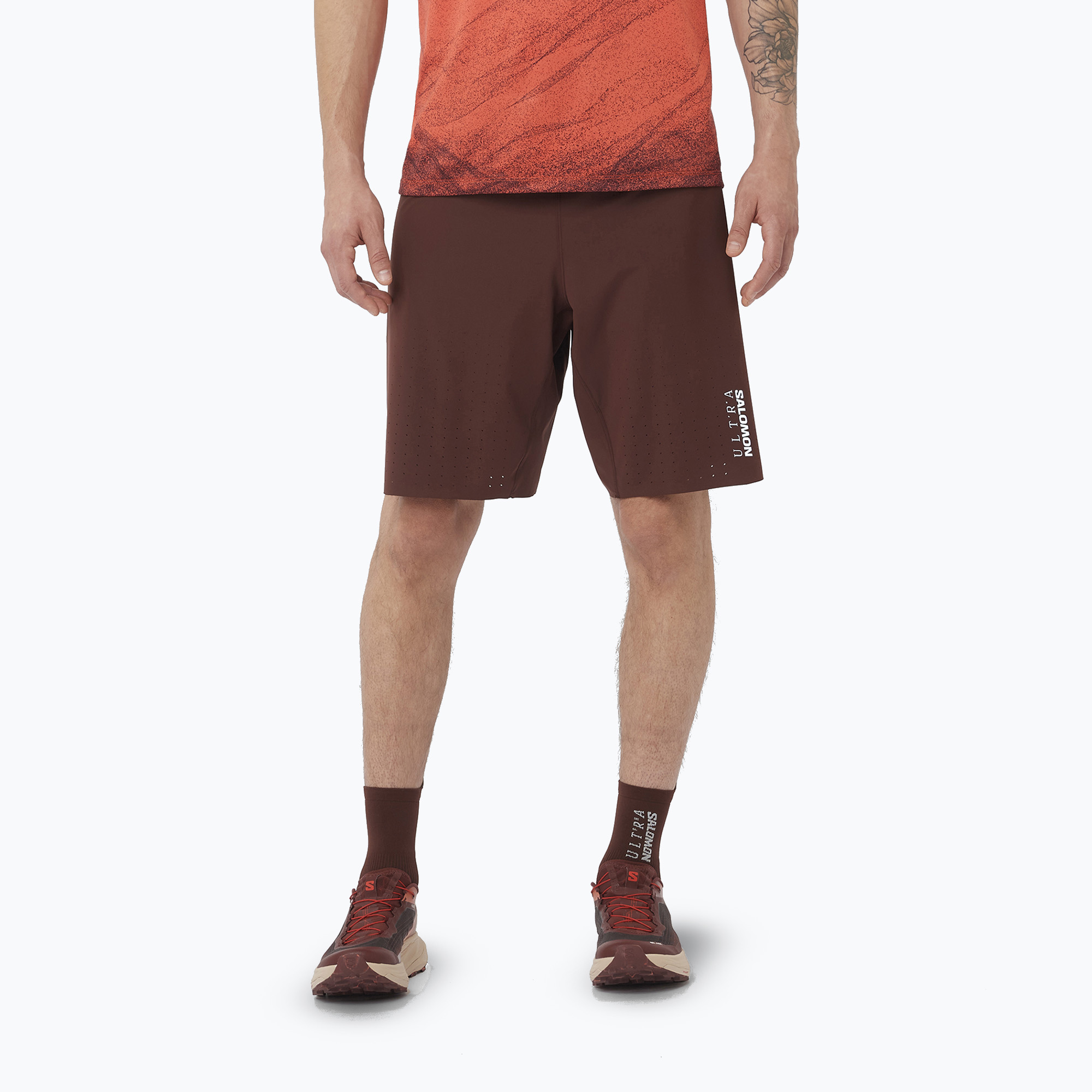 Men's Salomon S/Lab Ultra 2IN1 running shorts decadent chocolate