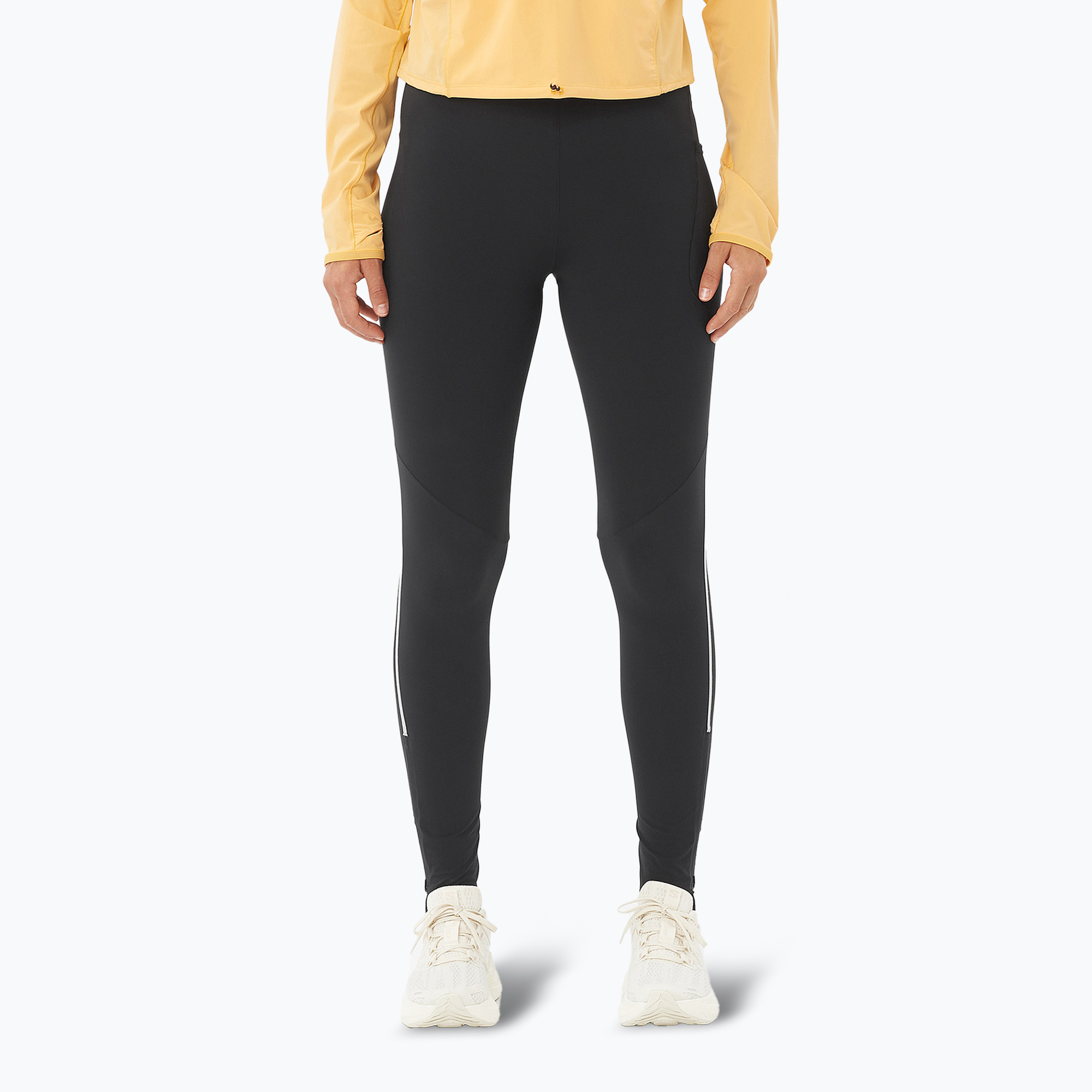 Women's running leggings Salomon Sense Aero Stow deep black (XS)