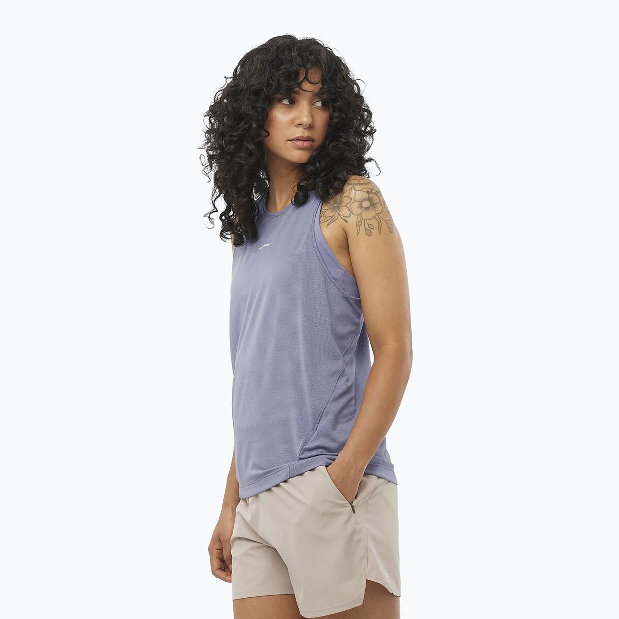 Women's running tank top Salomon SHAKEout Core Tank blue granite (L)