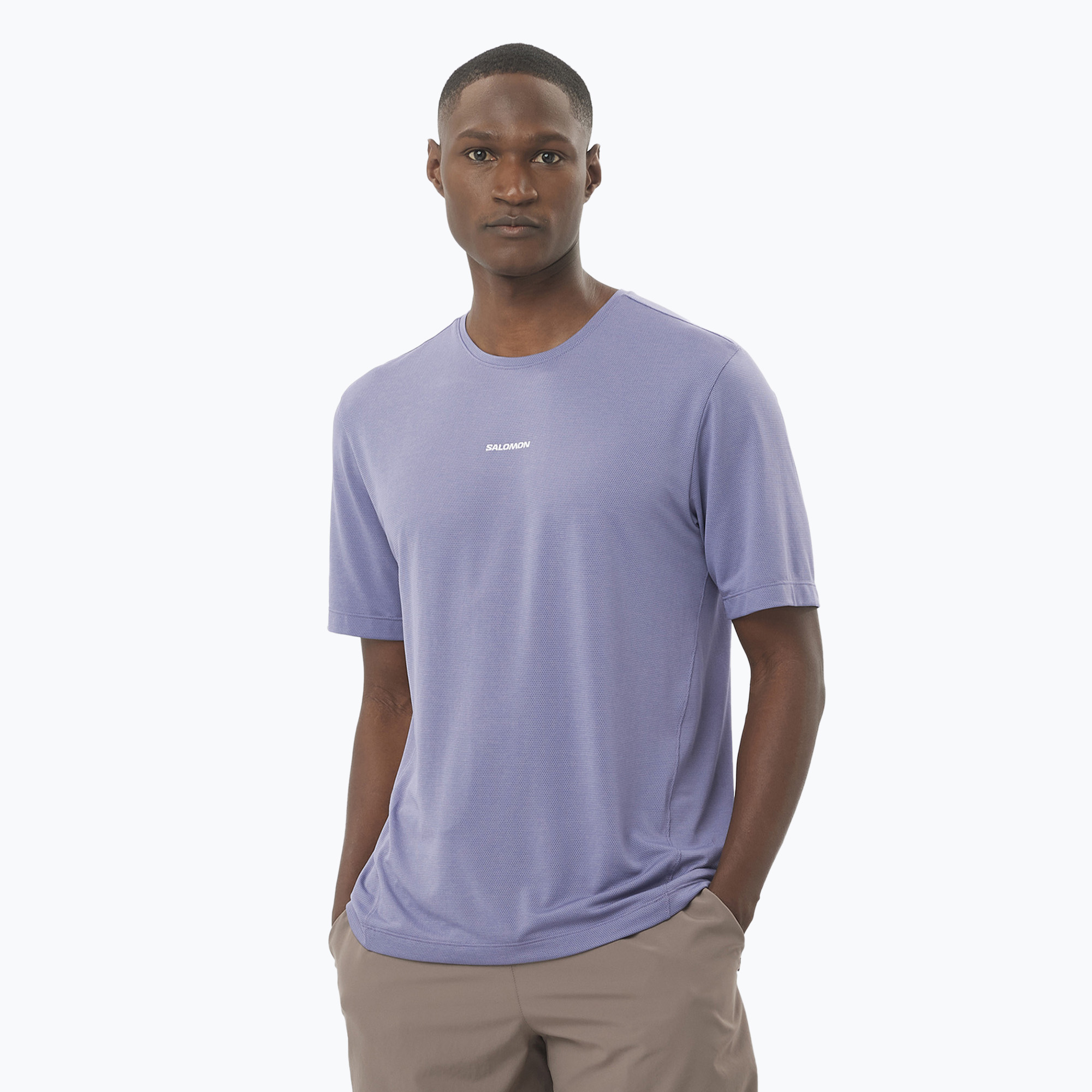 Men's running T-shirt Salomon SHAKEout Core blue granite