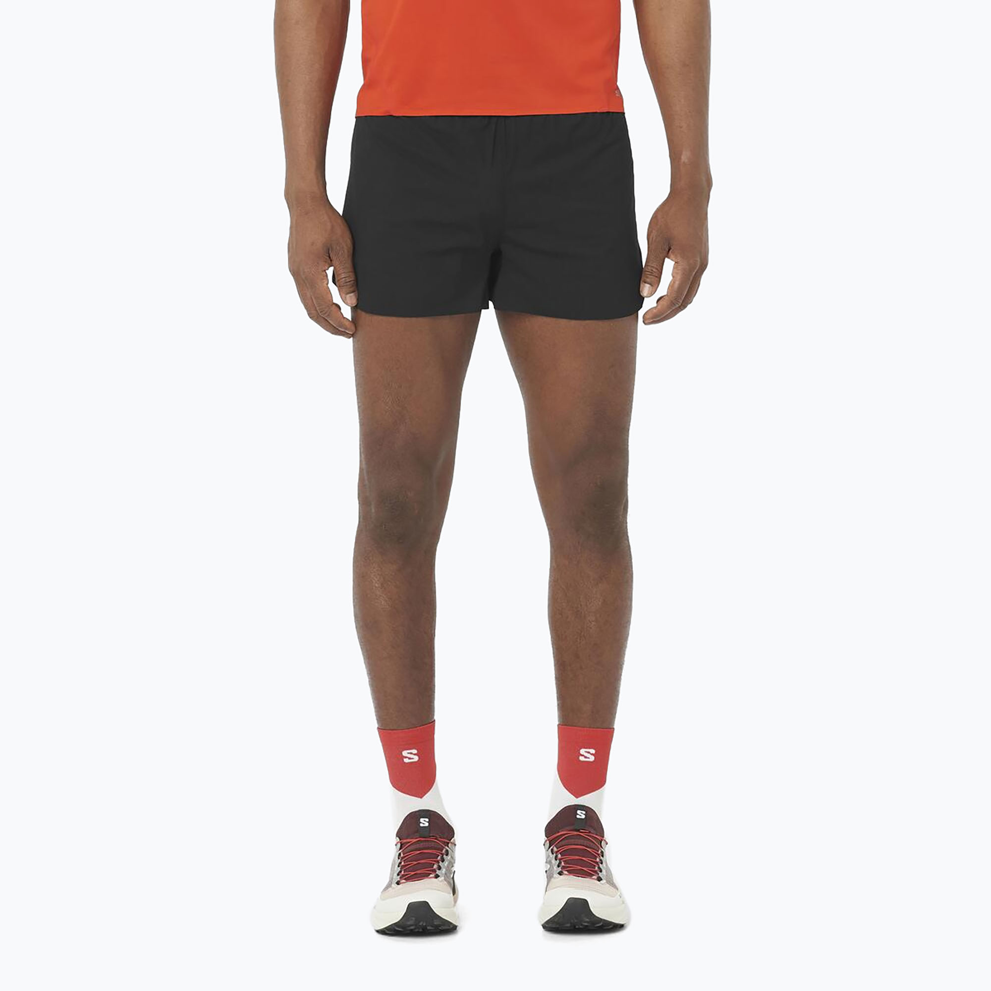 Men's running shorts Salomon S/Lab Speed Spl 3" deep black / fiery red (XL)