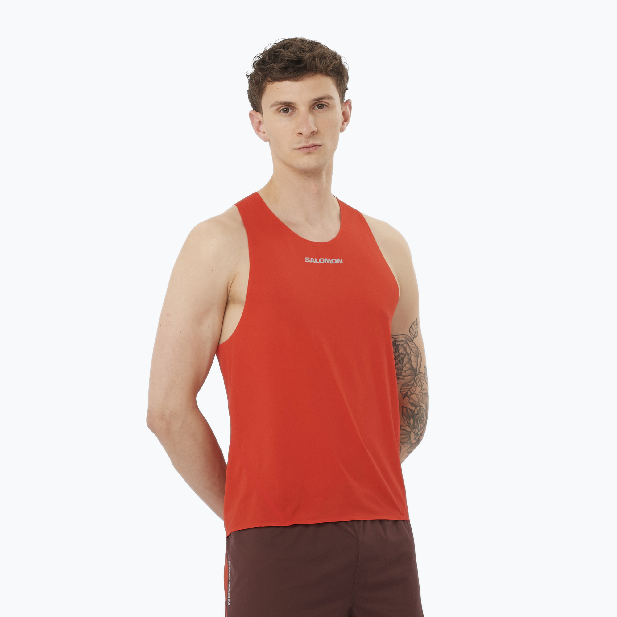 Men's running tank top Salomon S/Lab Speed Singlet flery red (M)
