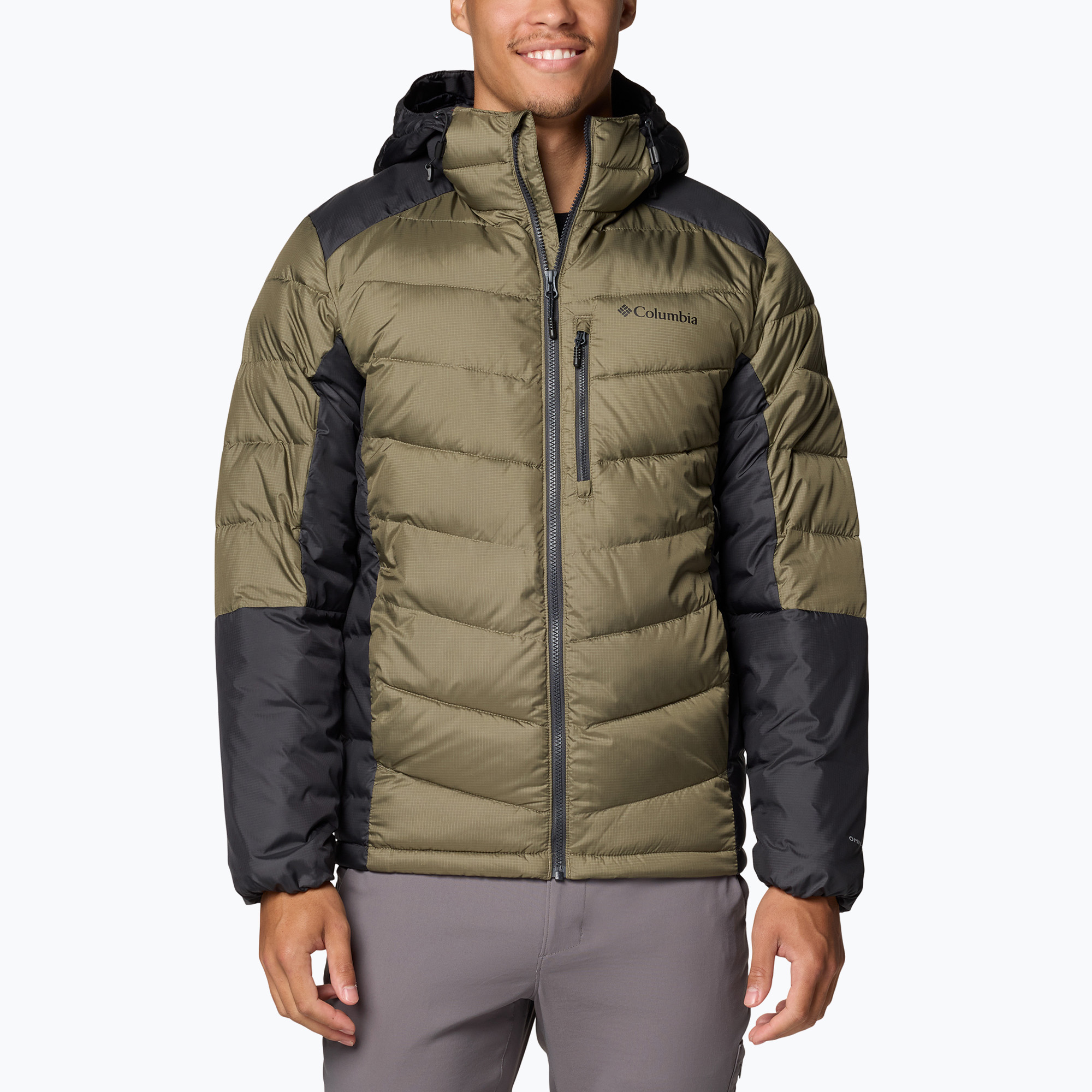 Columbia Labyrinth Loop II Hooded stone green/ shark men's down jacket (XL)