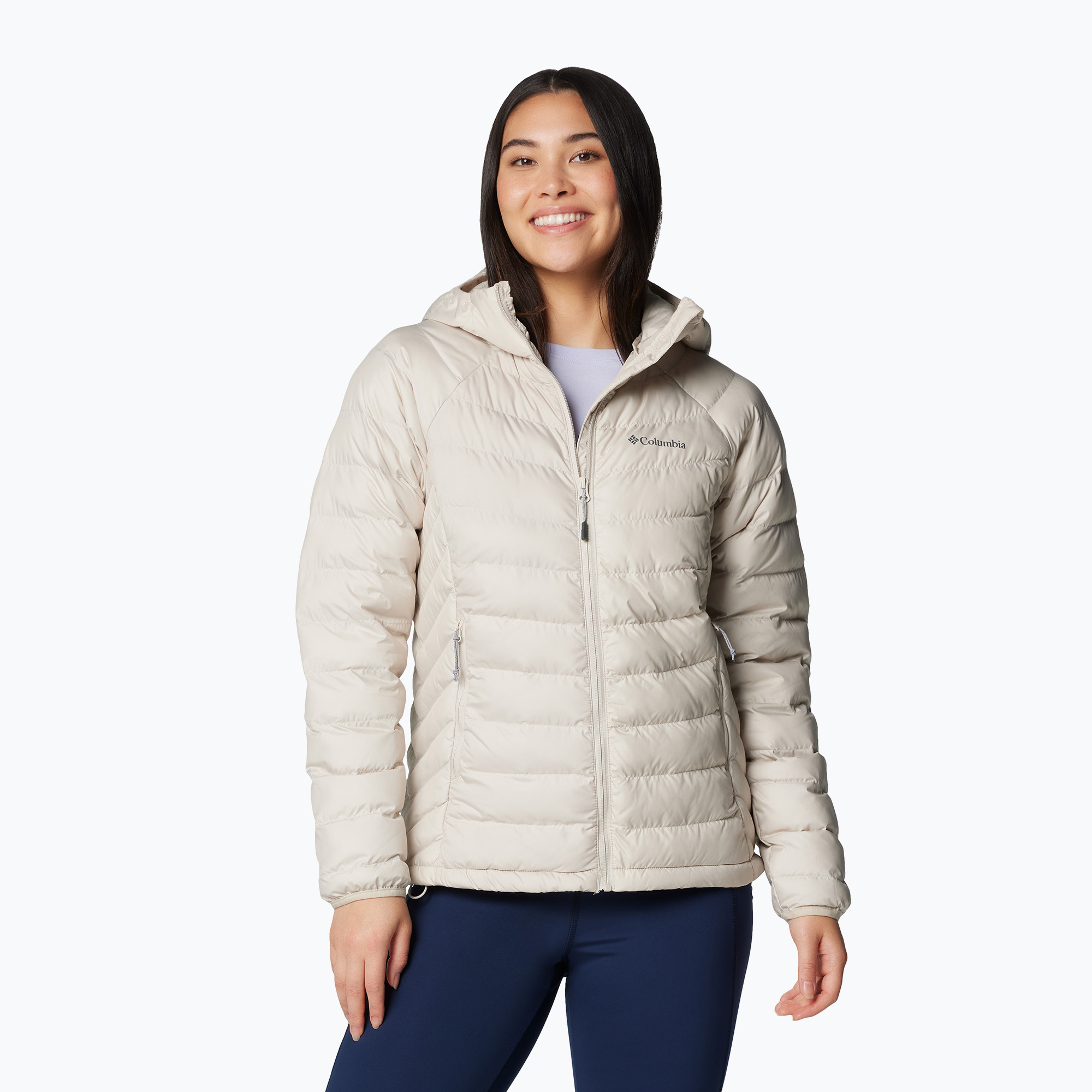 Columbia Powder Lite II Hooded dark stone women's down jacket (S)