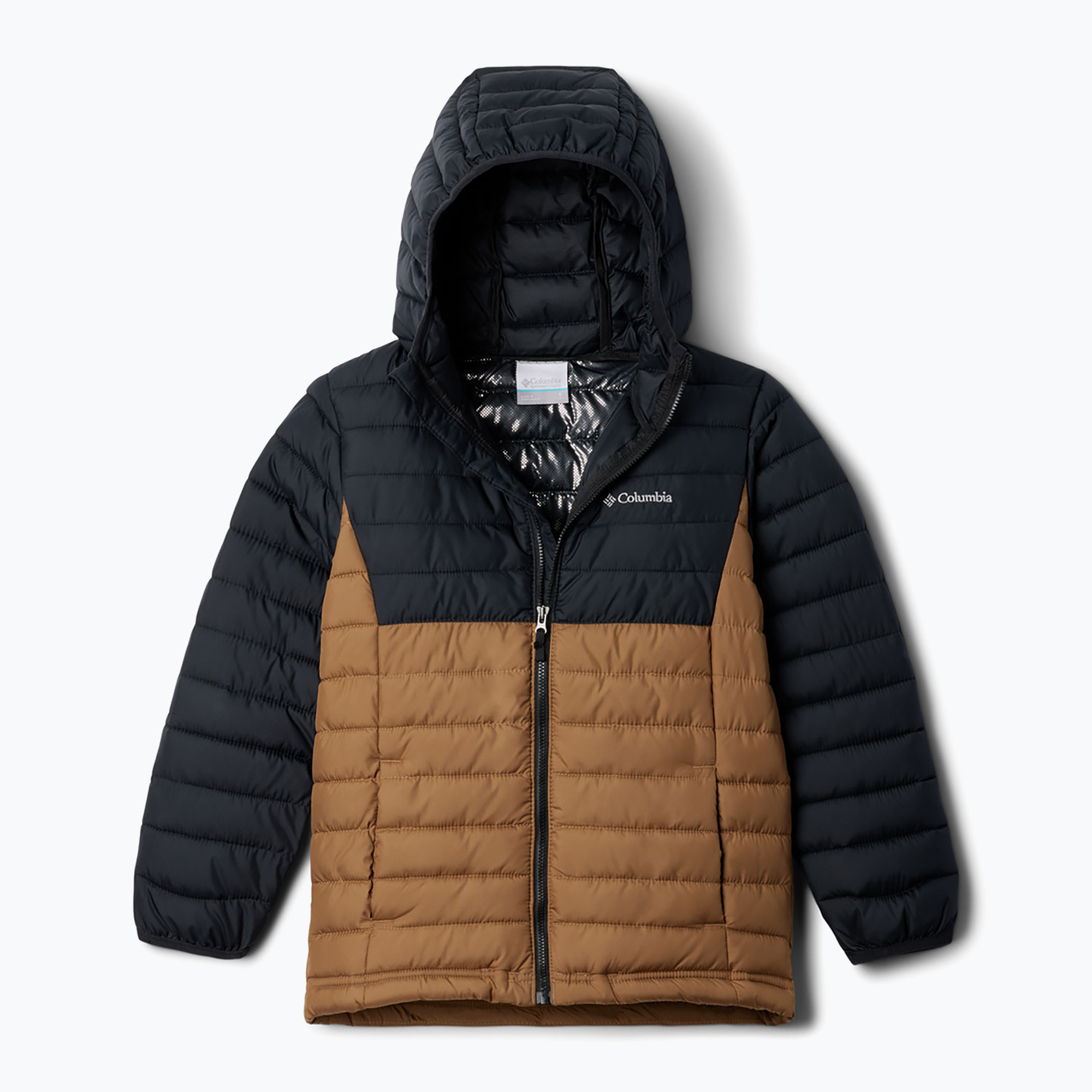 Columbia Powder Lite II Hooded delta/ black children's down jacket (M)