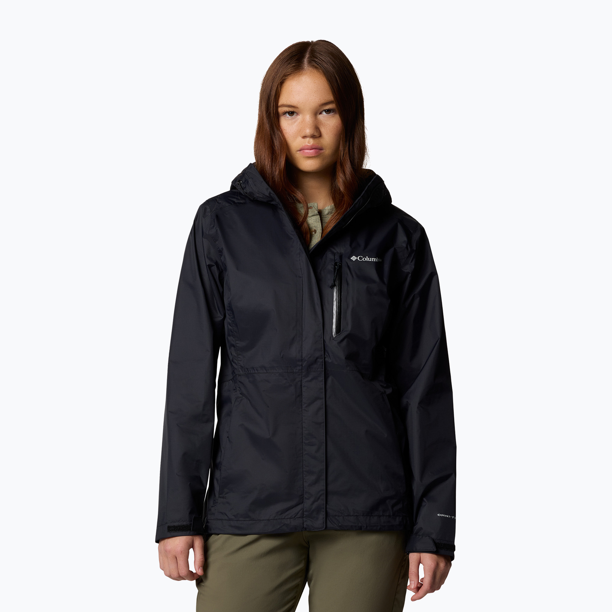Women's rain jacket Columbia Pouring Adventure III black (XS)