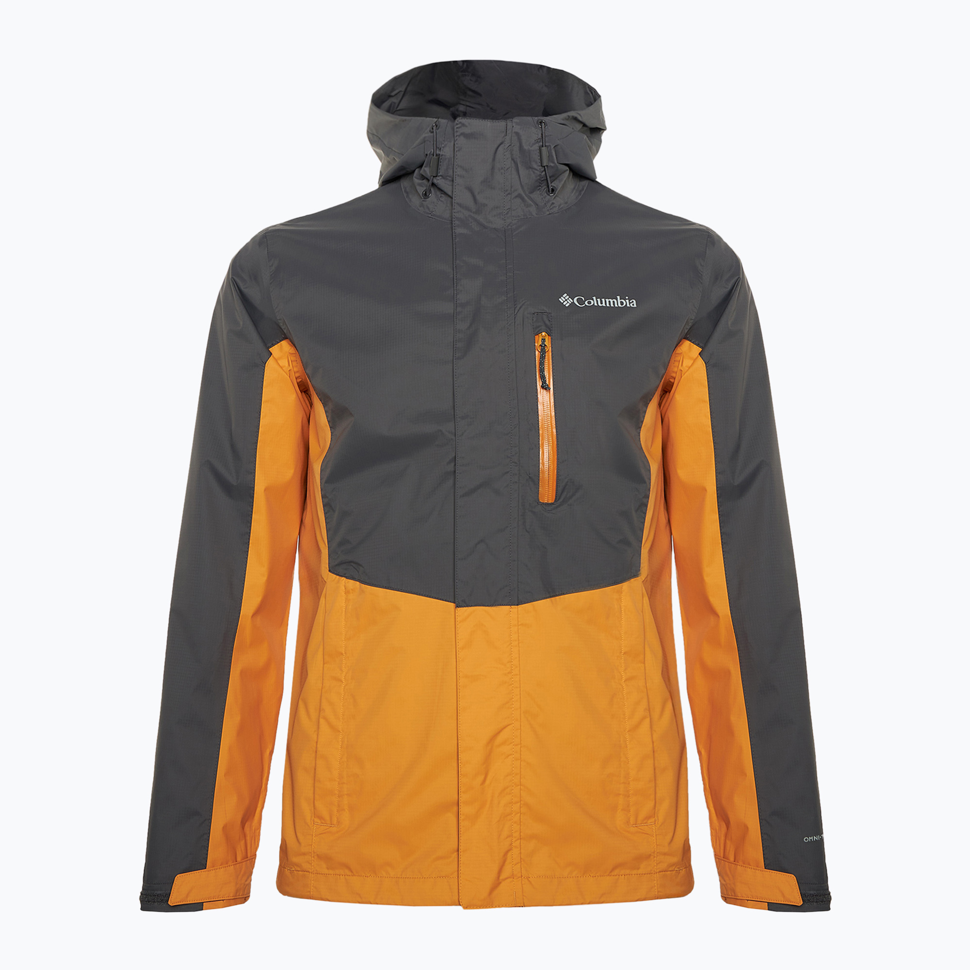 Men's Columbia Pouring Adventure III shark/ sunstone rain jacket (M)