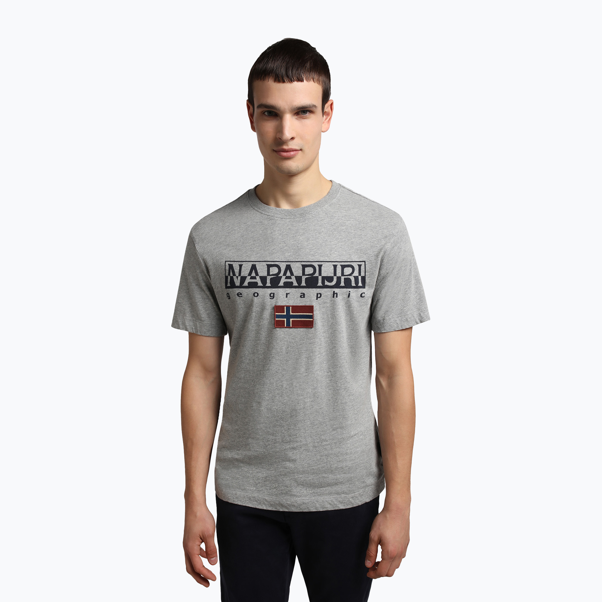 Men's Napapijri NP0A4GDQ gris T-shirt (S)