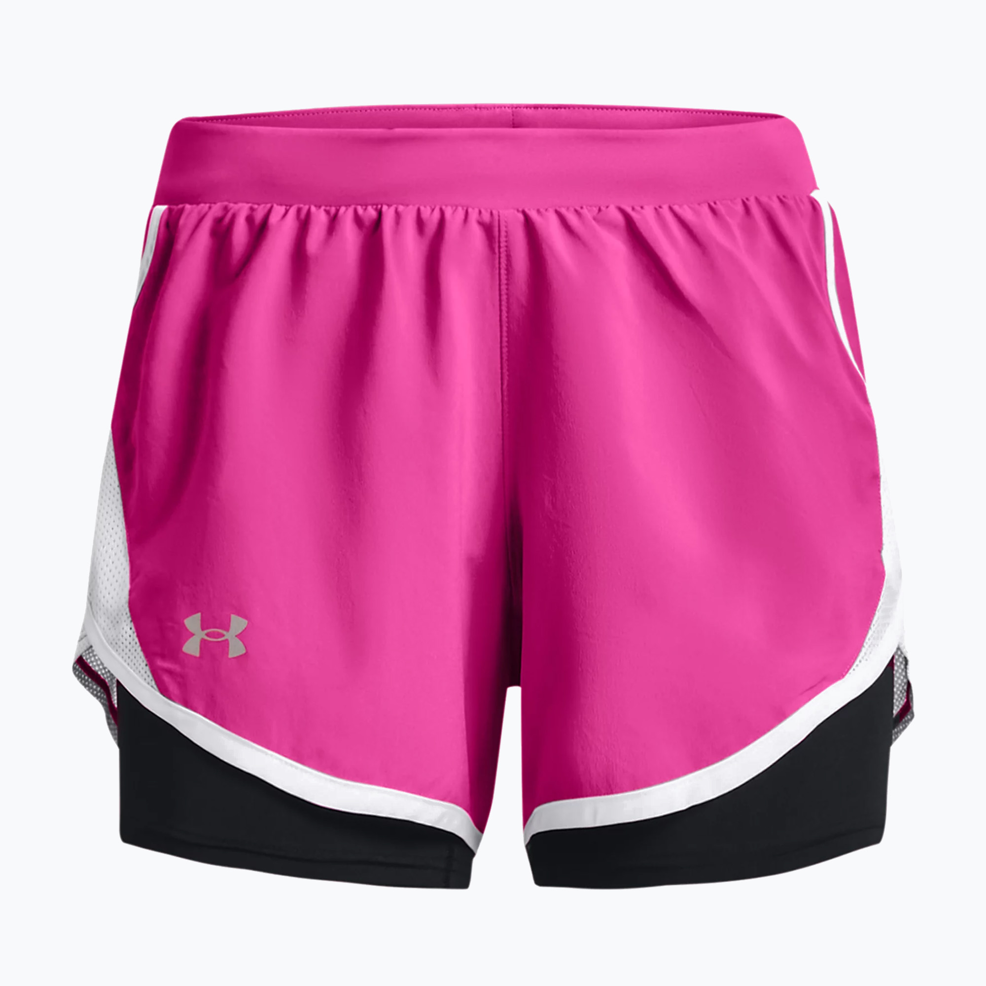 Under Armour Fly By 2.0 2N1 women's running shorts pink 1356200-652 (XS)