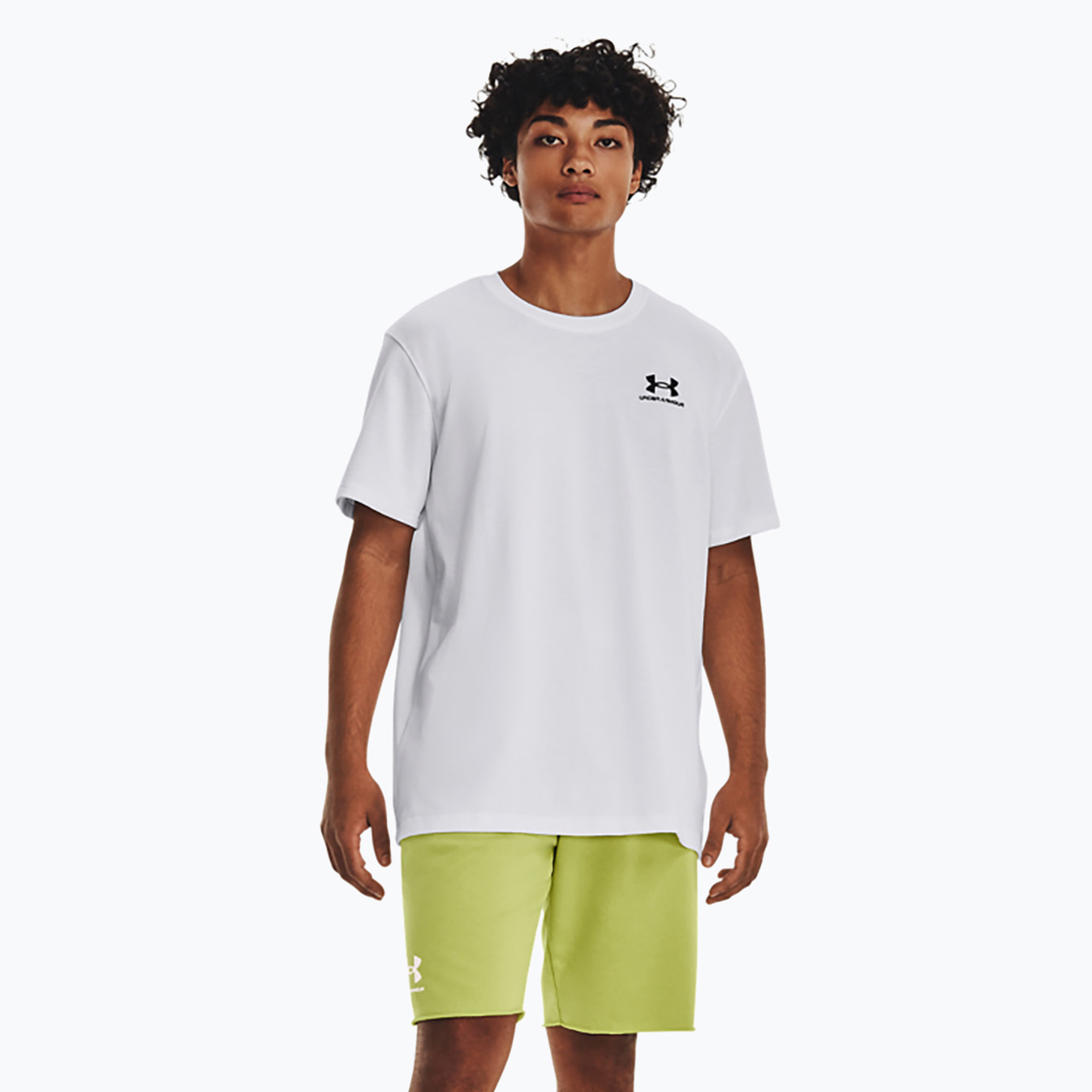 Men's Under Armour Logo Emb Heavyweight T-shirt white/black (S)