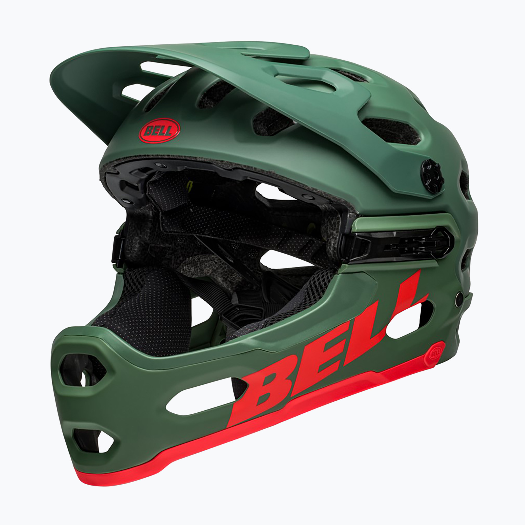 Bell Full Face Super 3R MIPS matte dark green/infrared bike helmet