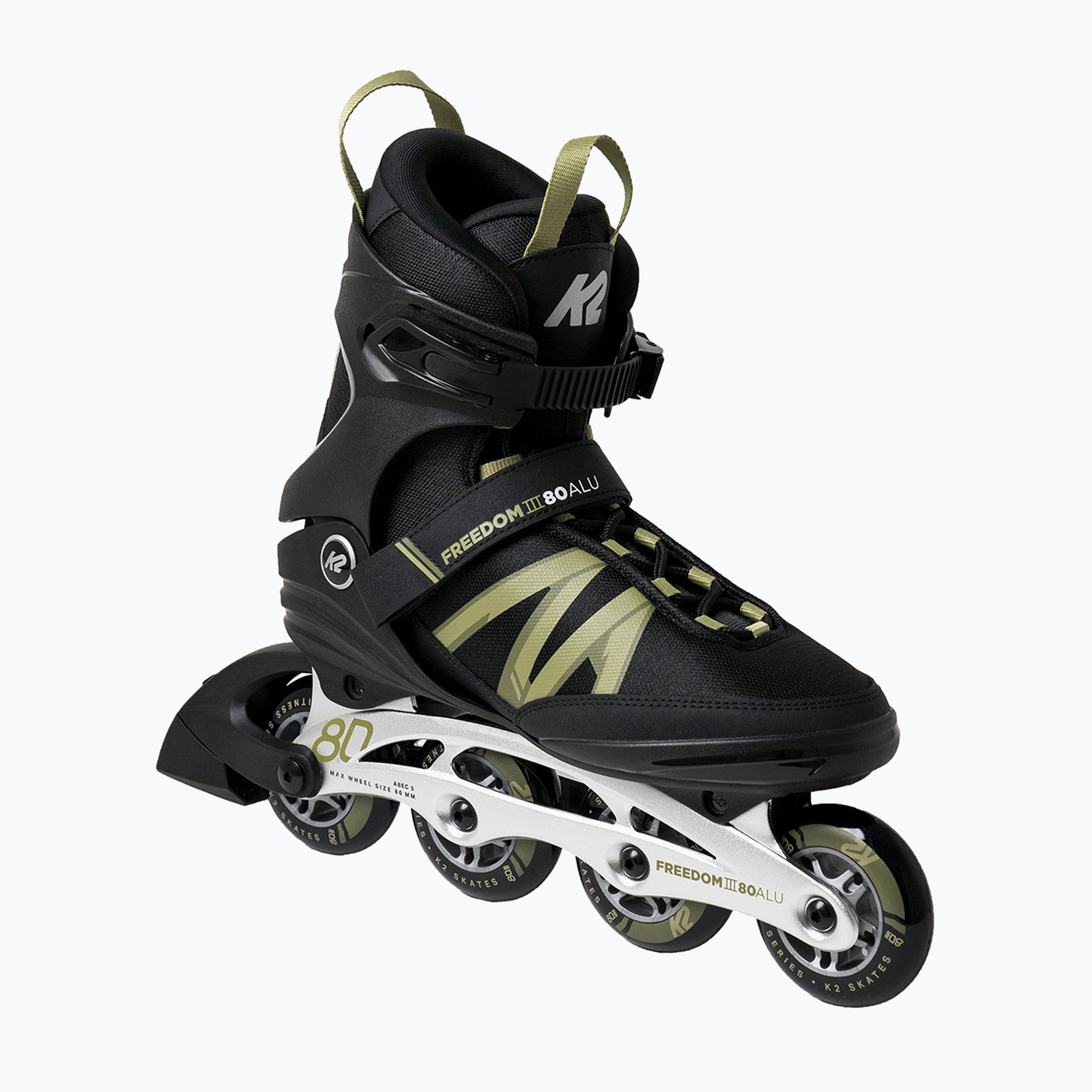 Men's skates K2 Freedom III 80 Alu black-green 30H0601.1.1.085 (42 EU)