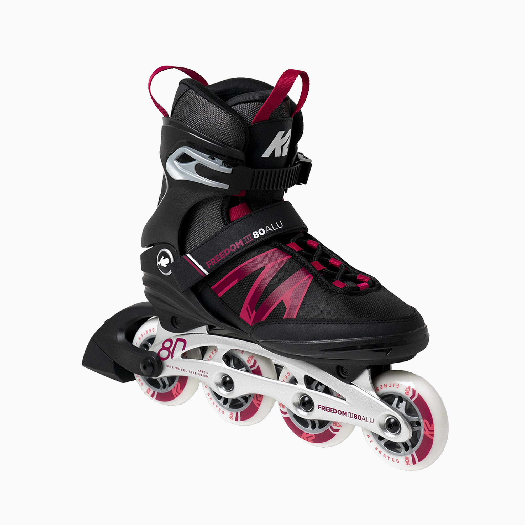 Women's roller skates K2 Freedom III 80 Alu black-pink 30H0621.1.1.065 (39.5 EU)