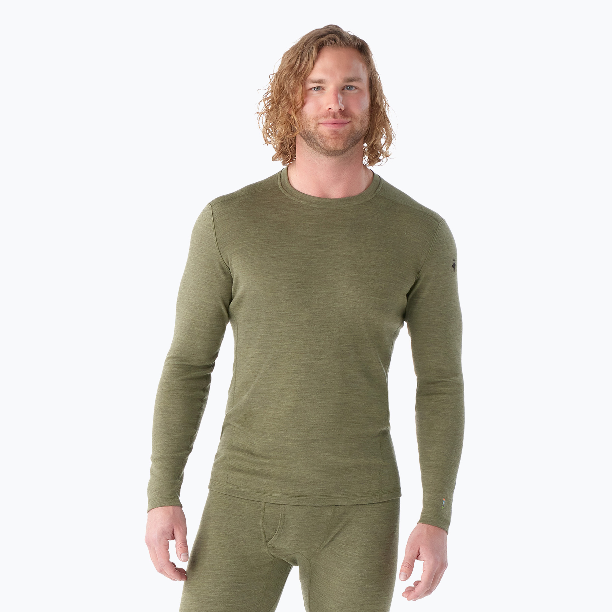 Men's Smartwool Merino 250 Baselayer Crew Boxed winter moss heather thermal longsleeve (XL)