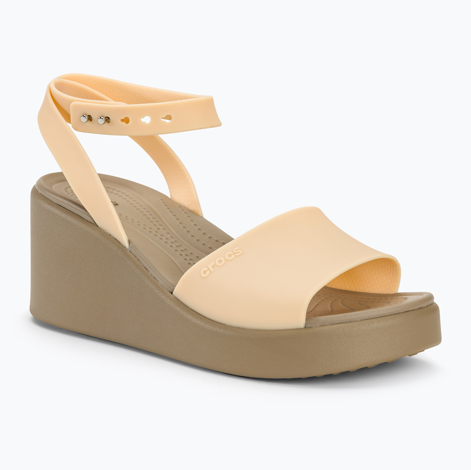 Women's Crocs Brooklyn Ankle Strap Wedge shitake sandals (41-42 EU)