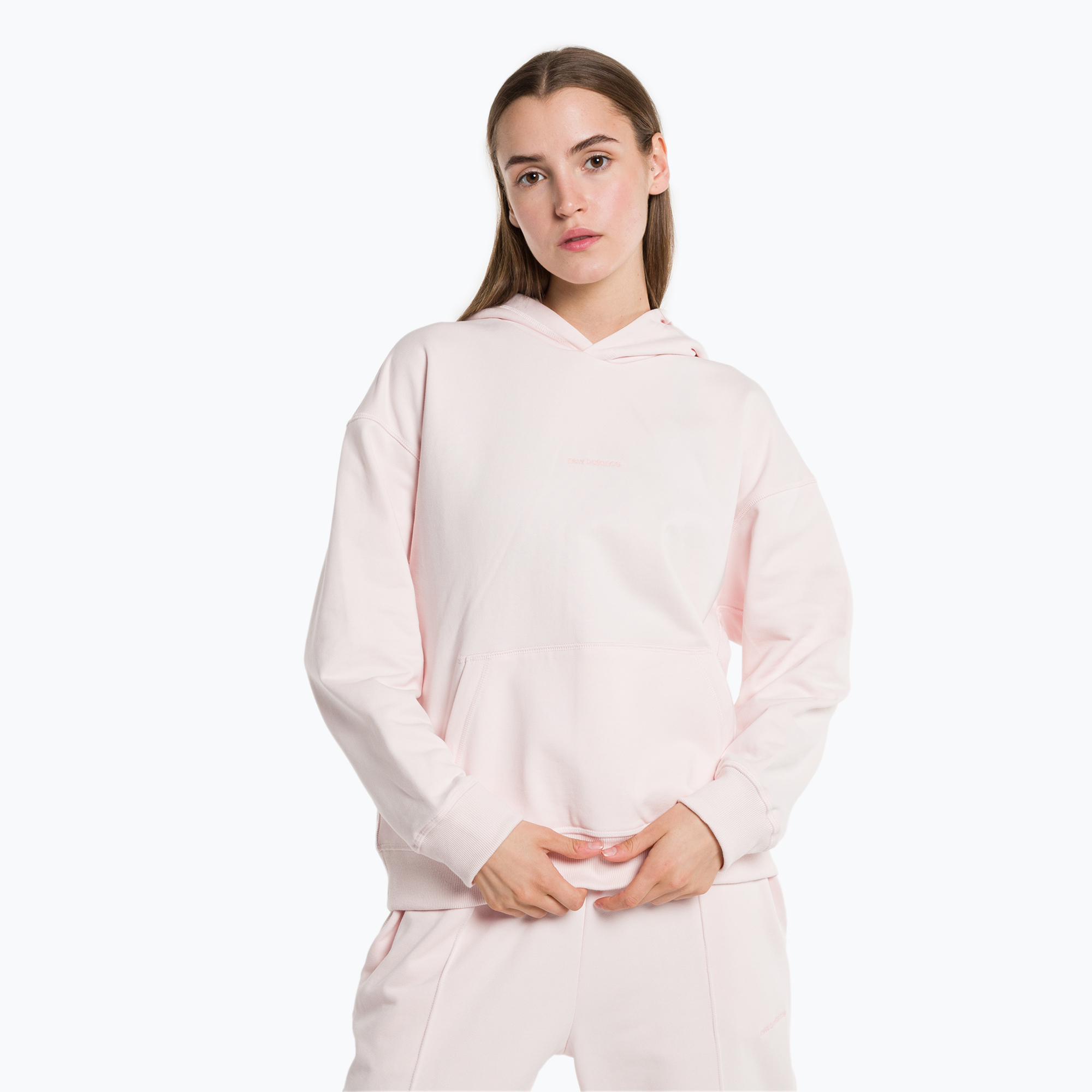 Women's training sweatshirt New Balance Athletics Nature State French Terry Hoodie maroon WT23554WAN (S)