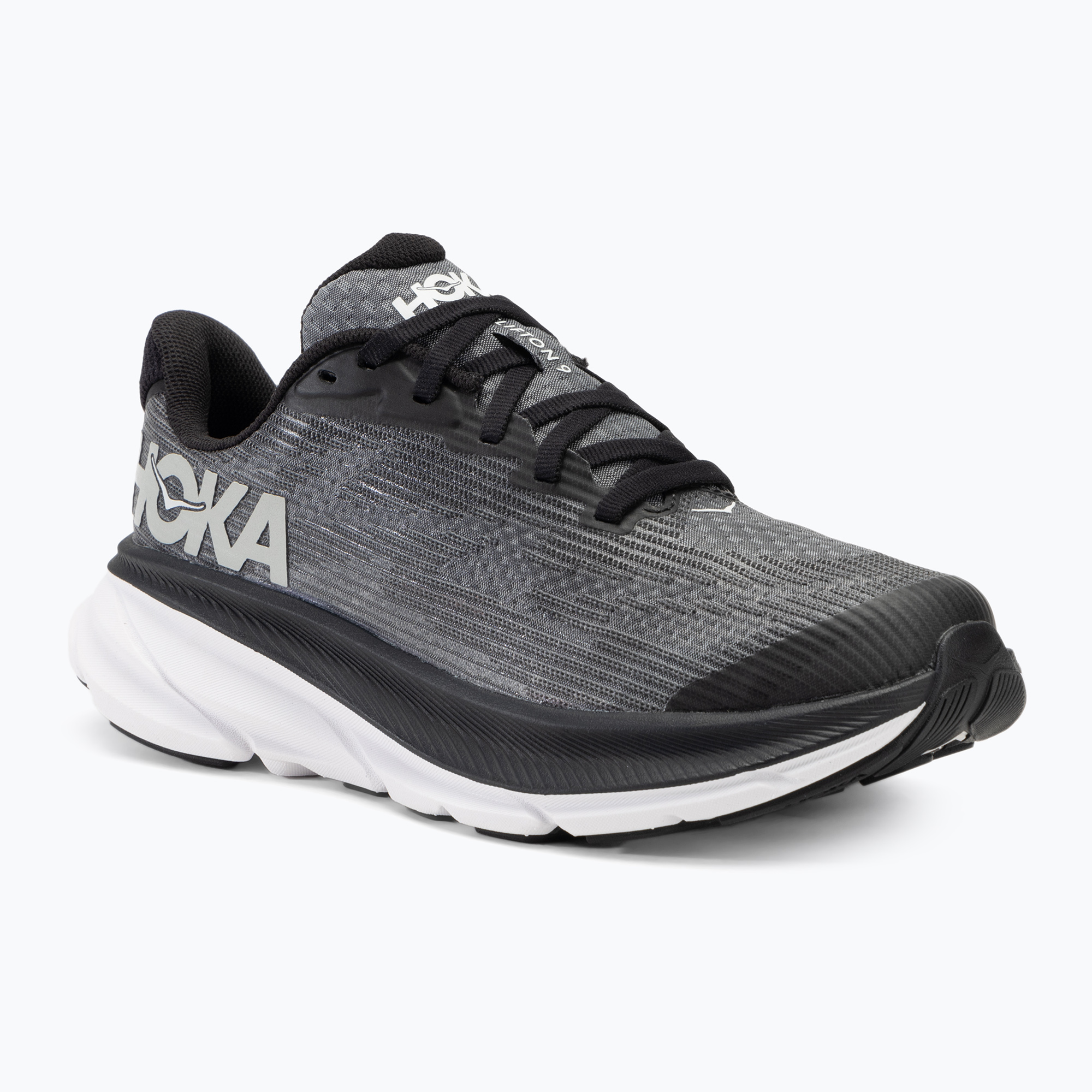 HOKA Clifton 9 black/white children's running shoes (38 2/3 EU)