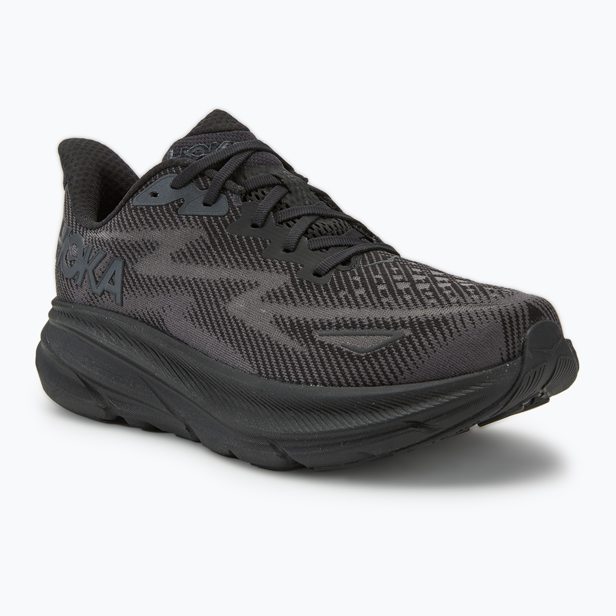Men's running shoes HOKA Clifton 9 Wide black/black (41 1/3 EU)