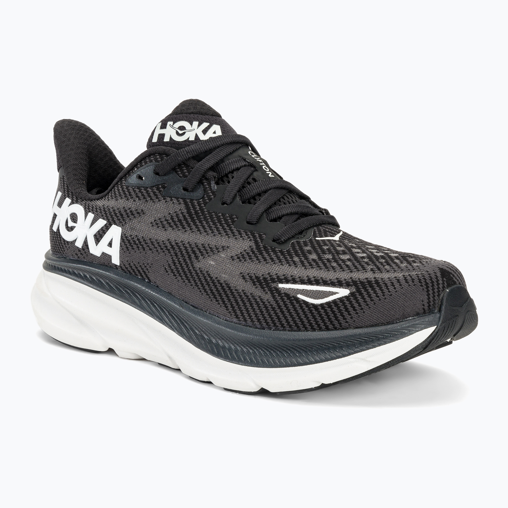 Women's running shoes HOKA Clifton 9 Wide black/white (39 1/3 EU)