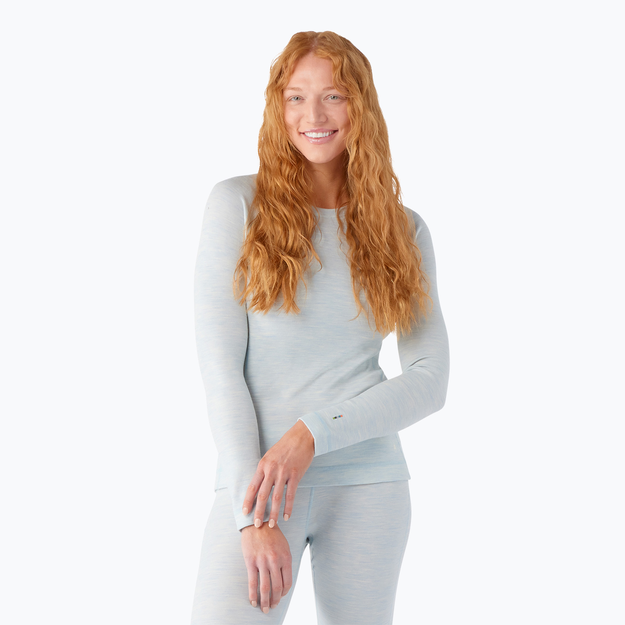 Women's Smartwool Merino 250 Baselayer Crew Boxed winter sky heather thermal T-shirt (L)