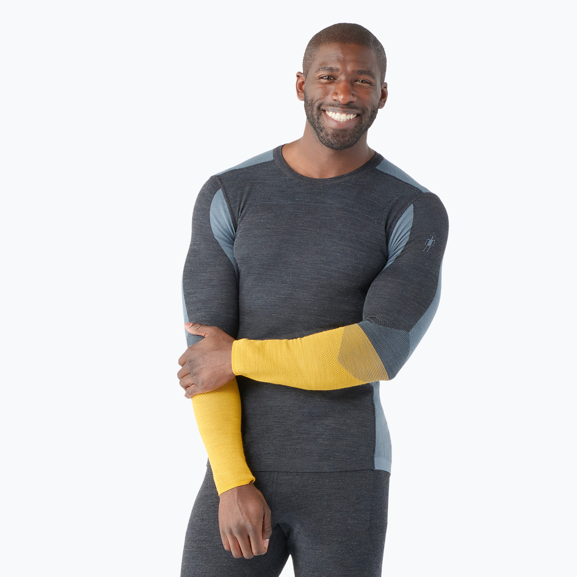 Men's Smartwool Intraknit Thermal Merino Baselayer Colorblock Crew charcoal thermal longsleeve (XL)